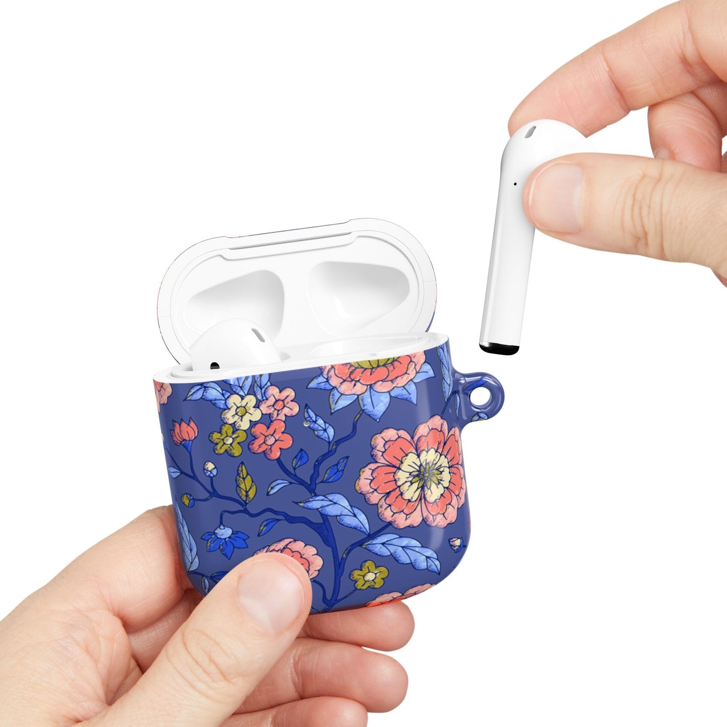 Toile AirPod Case, Chinoiserie Ear Bud Case, Preppy Floral Airpods, Protective Case for Ear Buds Accessories Printify