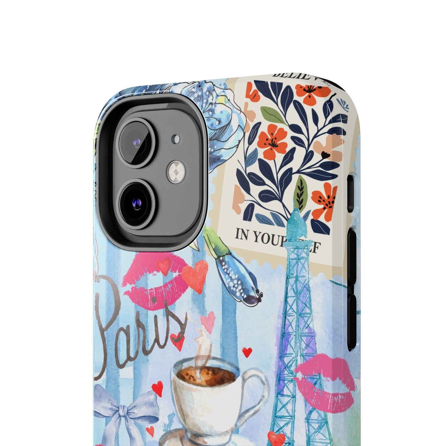 Coquette In Paris, Collage Phone Case, Floral Bookish Aesthetic, Preppy Stuff ~ Cell Phone Case for iPhone 12, iPhone 13, iPhone 14 & 15 Phone Case Printify