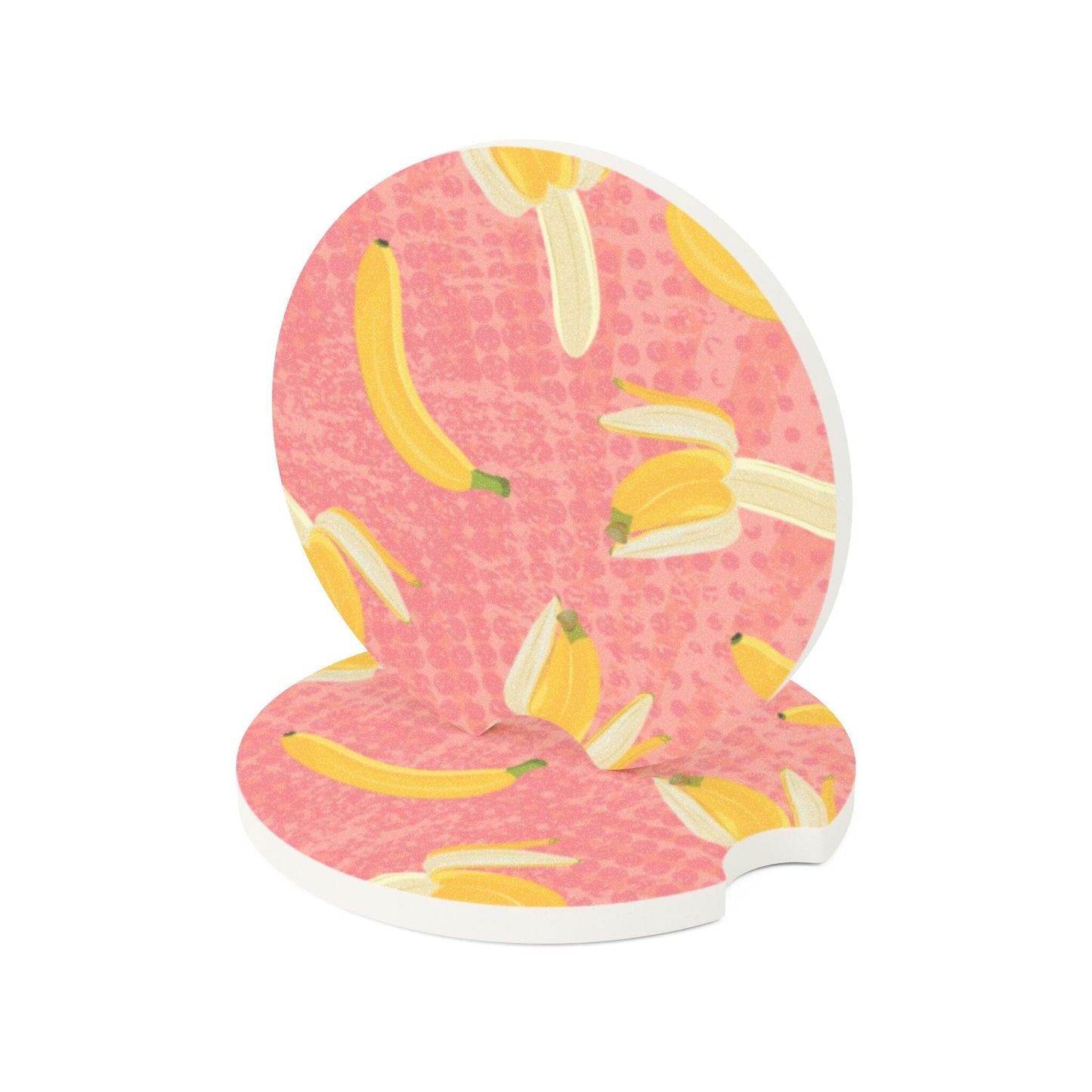 Banana Car Coasters, Summer Fruit Drink Cup Holder Coaster for Car • Cute Car Accessories Home Decor Printify 2.6'' × 2.6" 2pcs