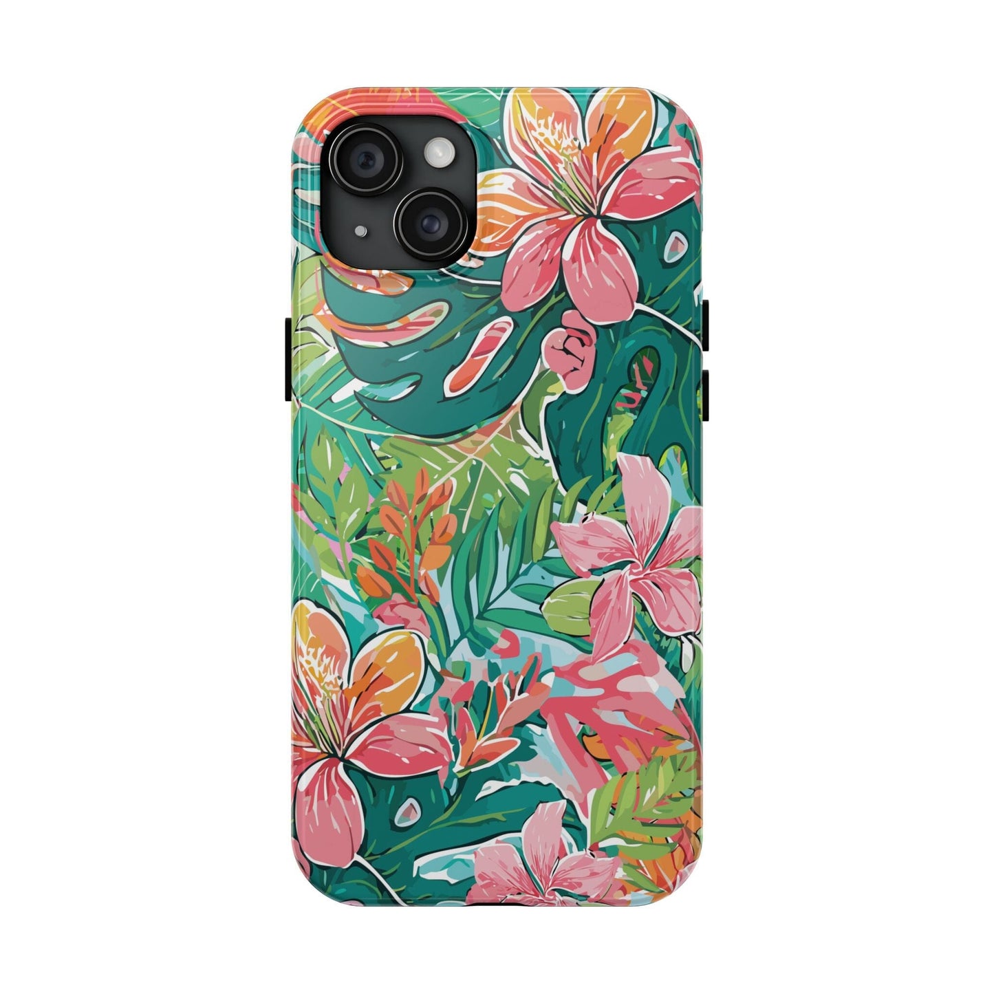 Tropical Brights Floral iPhone 16 Phone Cases • Designed to fit most iPhone and Samsung Models Phone Case Printify iPhone 15 Plus
