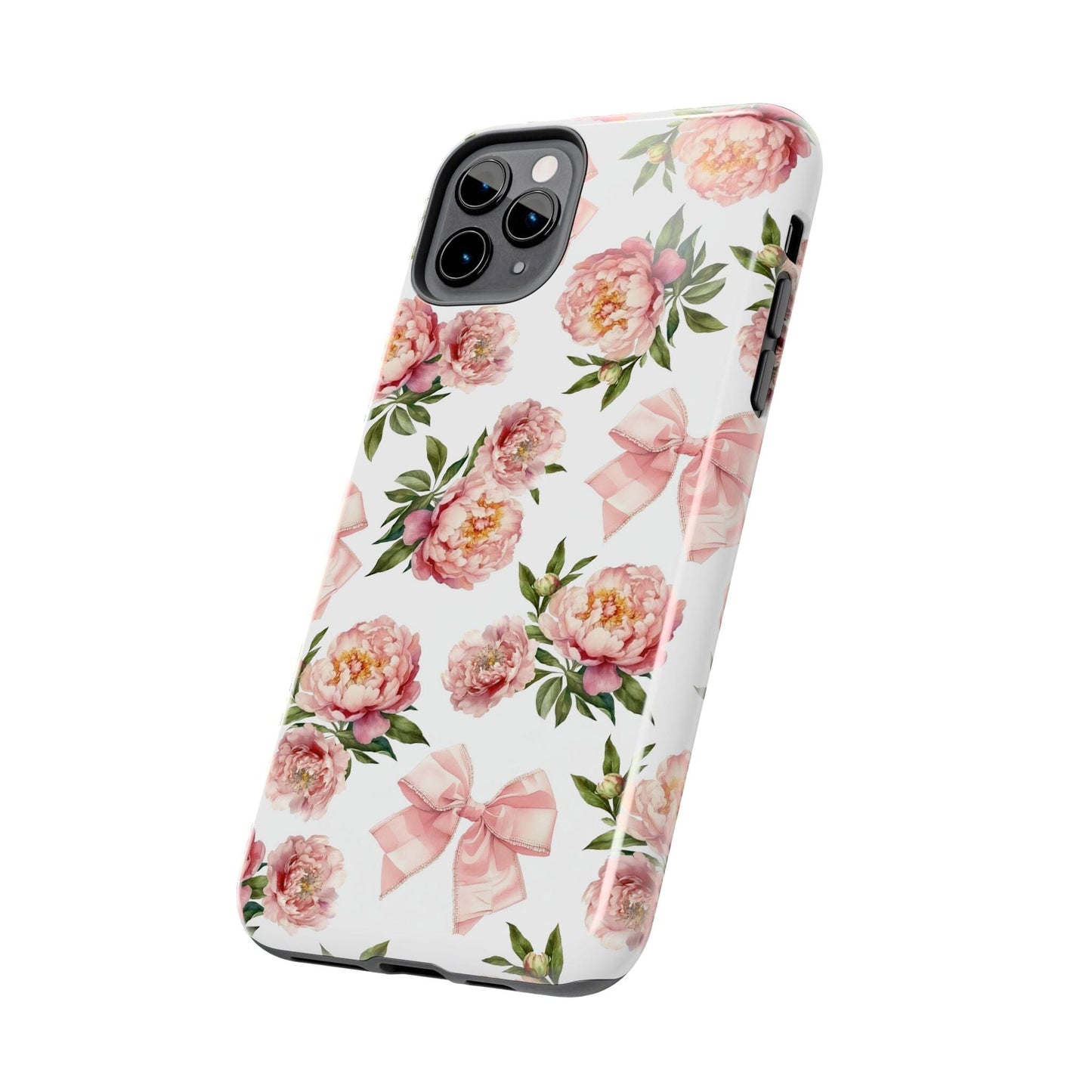 Coquette iPhone 15 Phone Case, Pink Floral Phone Case, Summer Flowers Phonecase, Peonies and Bows iPhone 12, iPhone 14, Samsung Galaxy S23 Phone Case Printify