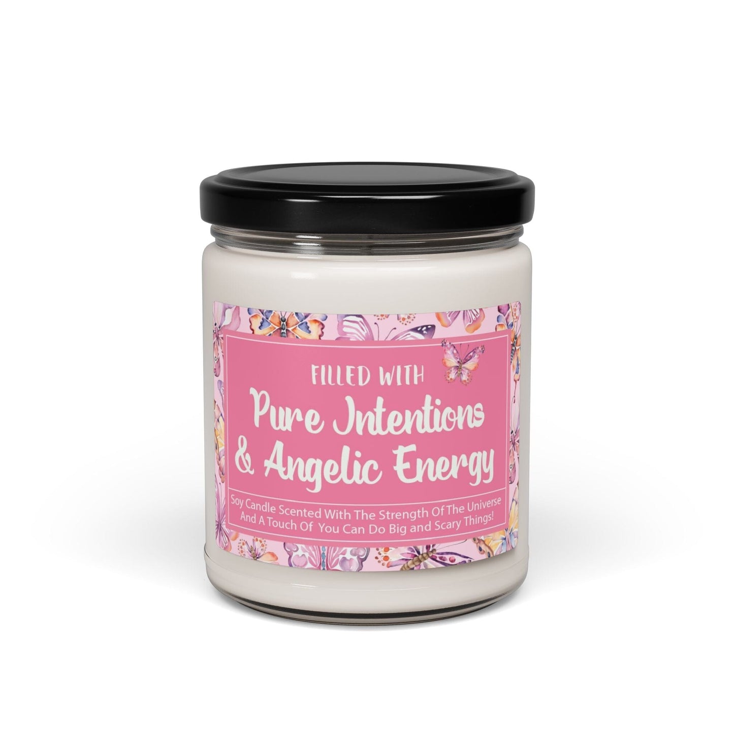 Filled with Pure Intentions and Angelic Energy Candle Gift ~ Coquette Aesthetic Candle, Inspirational Sayings Home Decor Printify