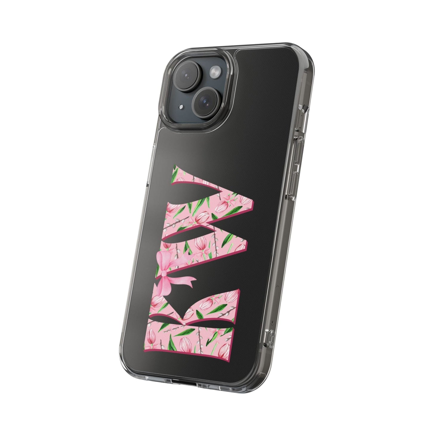 Initials iPhone 16 Pro Case, Clear Phone Cases • Designed to fit Most iPhone and Samsung Phones Phone Case Printify