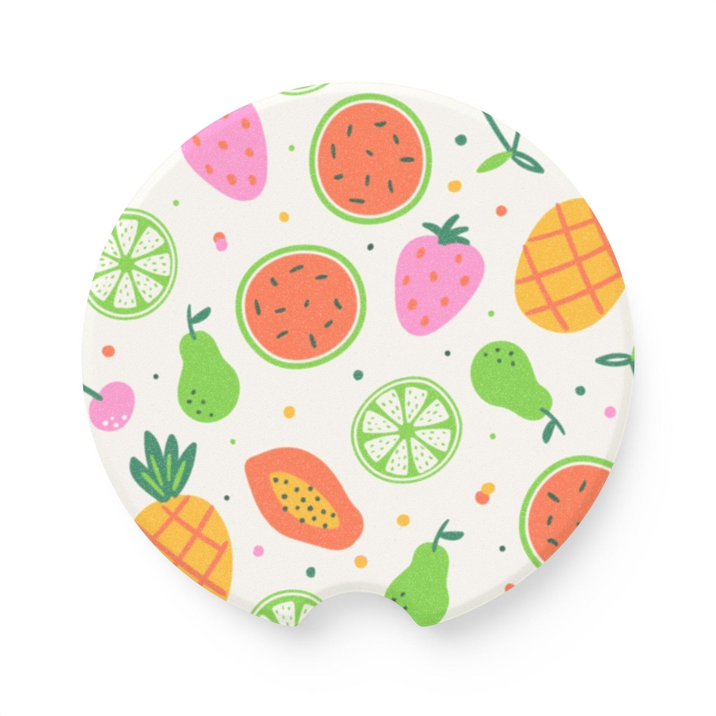 Summer Fruit Car Coasters, Colorful Drink Holder Coaster for Car • Cute Car Accessories Home Decor Printify 2.6'' × 2.6" 1pc