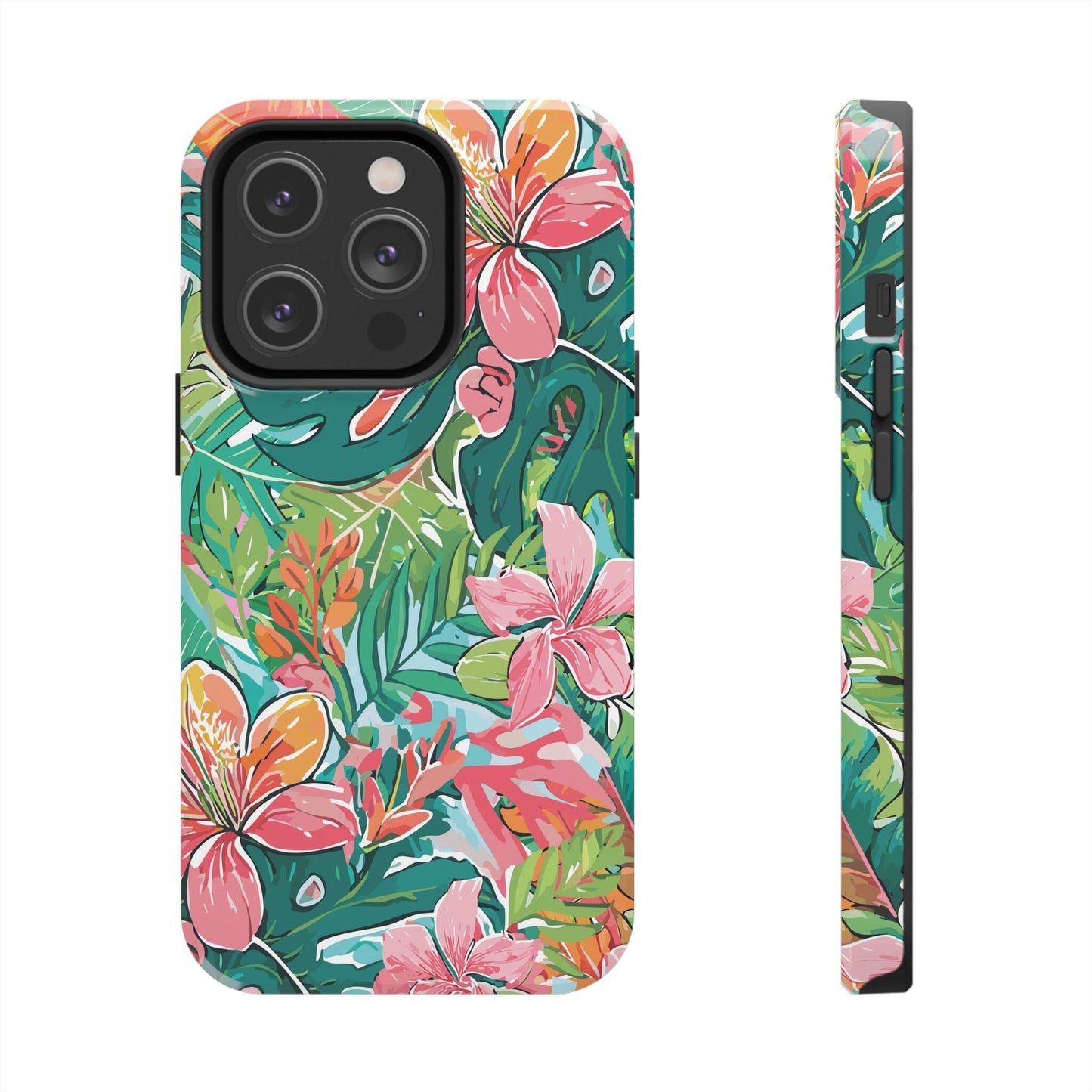 Tropical Brights Floral iPhone 16 Phone Cases • Designed to fit most iPhone and Samsung Models Phone Case Printify iPhone 14 Pro