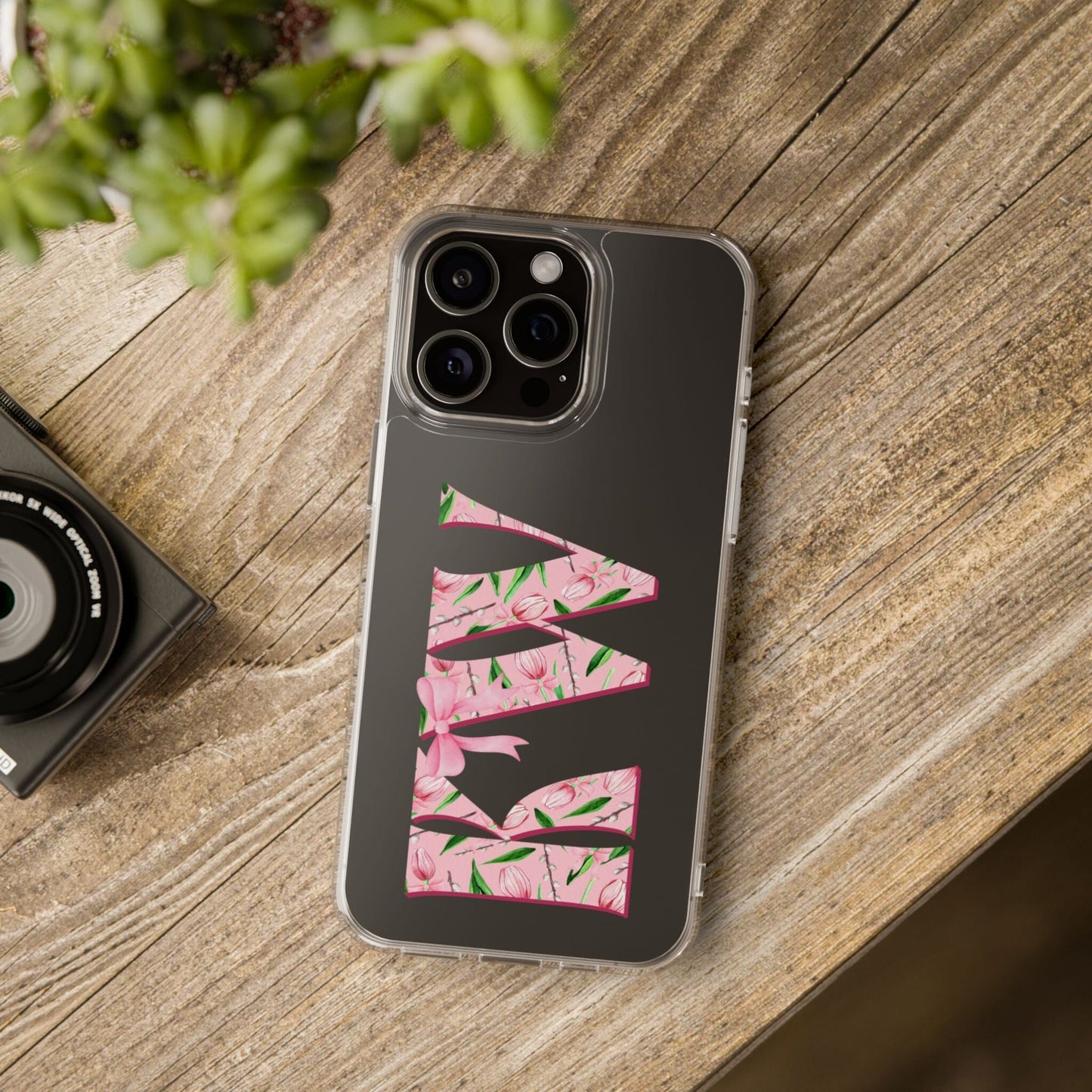 Initials iPhone 16 Pro Case, Clear Phone Cases • Designed to fit Most iPhone and Samsung Phones Phone Case Printify