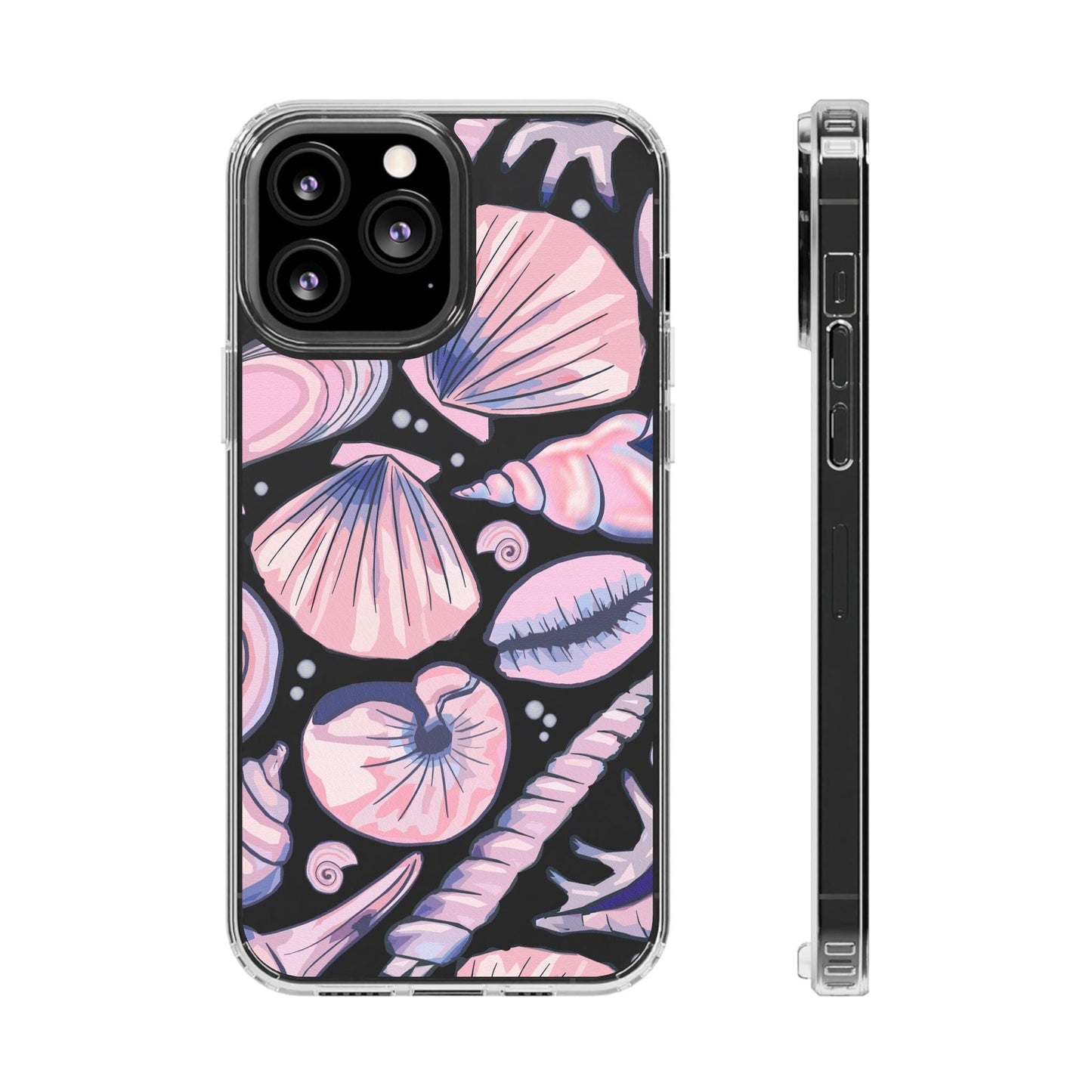 Ocean-Inspired Clear Phone Case, Coastal Aesthetic, Shells Pattern, Summer Vibes iPhone 16 Pro Case, iPhone 15, iPhone 14, Samsung Galaxy Phone Case Printify iPhone 13 Pro Max Without gift packaging
