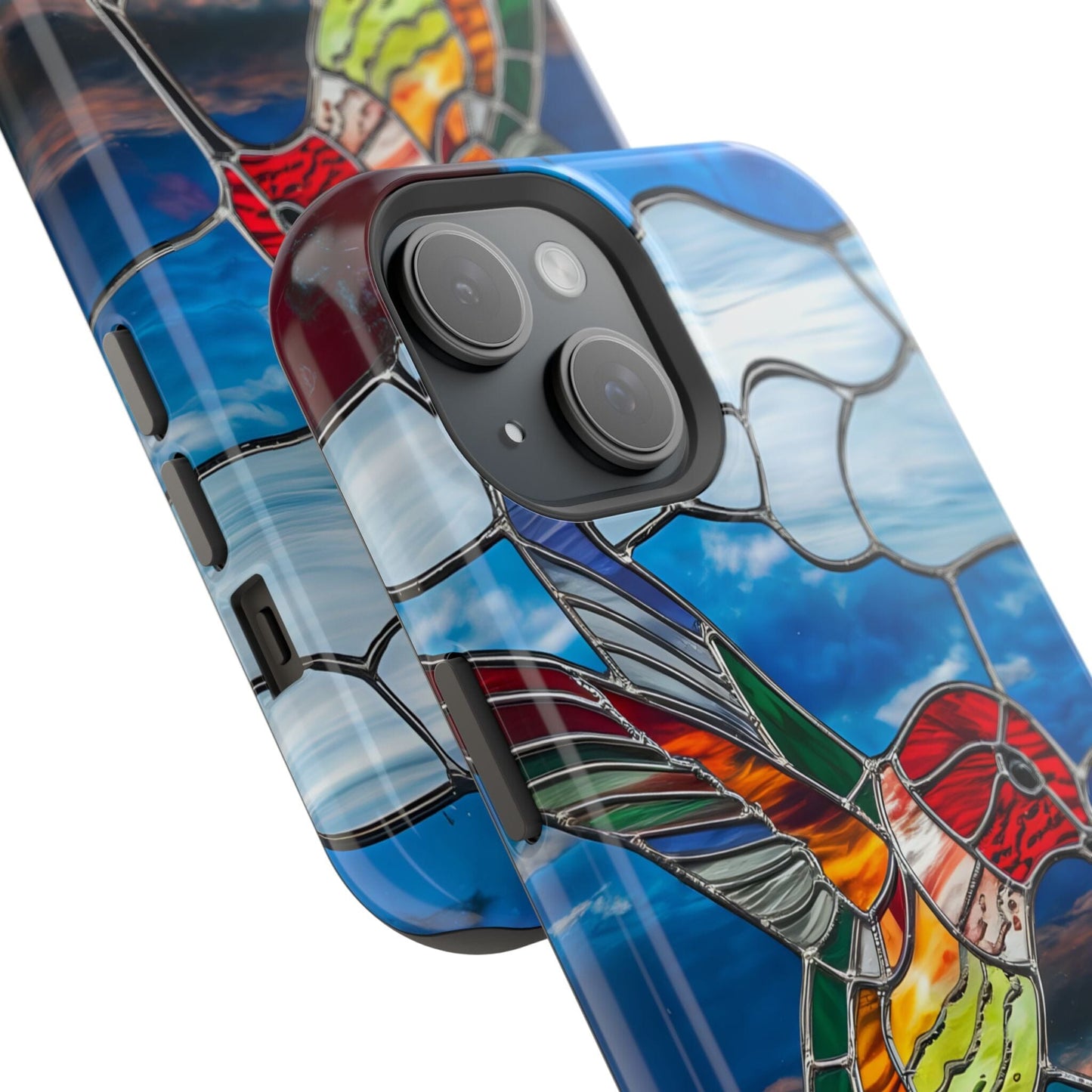 Stained Glass Humming Bird Phone Case, Tough Phonecase designed to fit iPhone and Galaxy Bird Lover Gifts Phone Case Printify