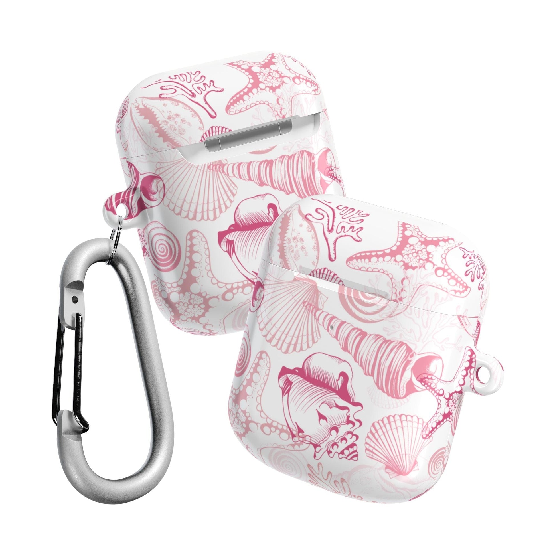 Pink Seashell AirPod Case, Ocean-Inspired Earbud Cover • Cute Summer Phone Accessories Accessories Printify