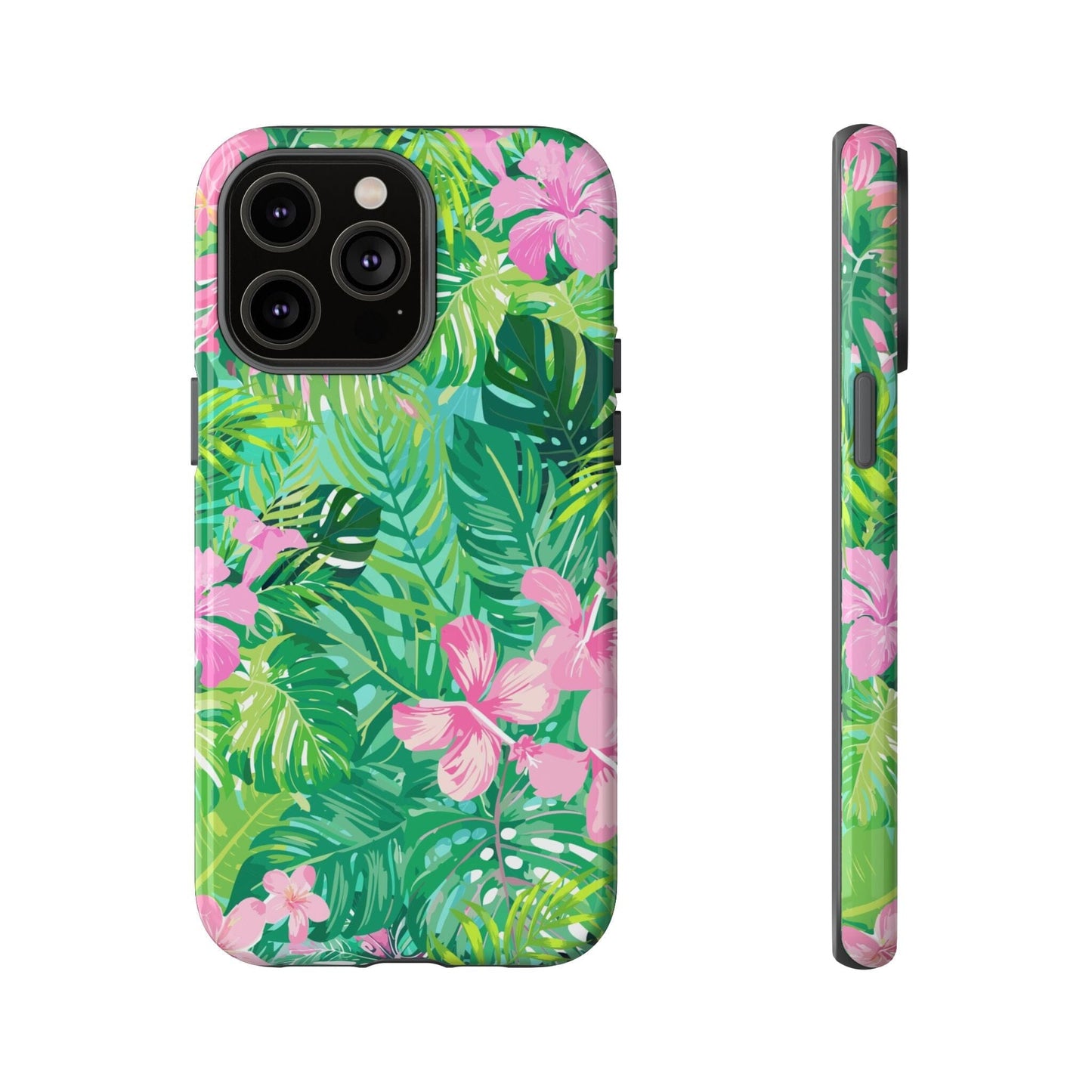 Tropical Pink Phone Case • Designed to Fit Most iPhone, Samsung and Google Models Phone Case Printify iPhone 14 Pro Max Glossy