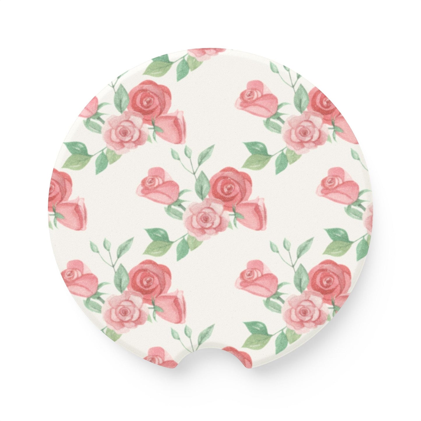 Coquette Car Coasters, Vintage Rose Design, Grandmacore Drink Holder Coaster • Cute Car Accessories Home Decor Printify 2.6'' × 2.6" 1pc