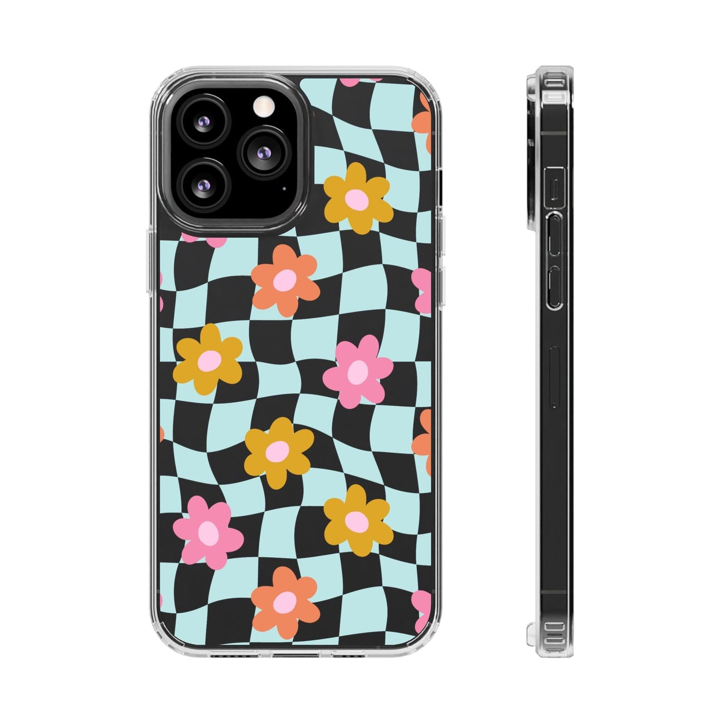 Cute Coconut Girl iPhone Cases • Colorful Floral Clear Phone Case Designed to fit Most iPhone and Samsung Models Phone Case Printify iPhone 13 Pro Max Without gift packaging