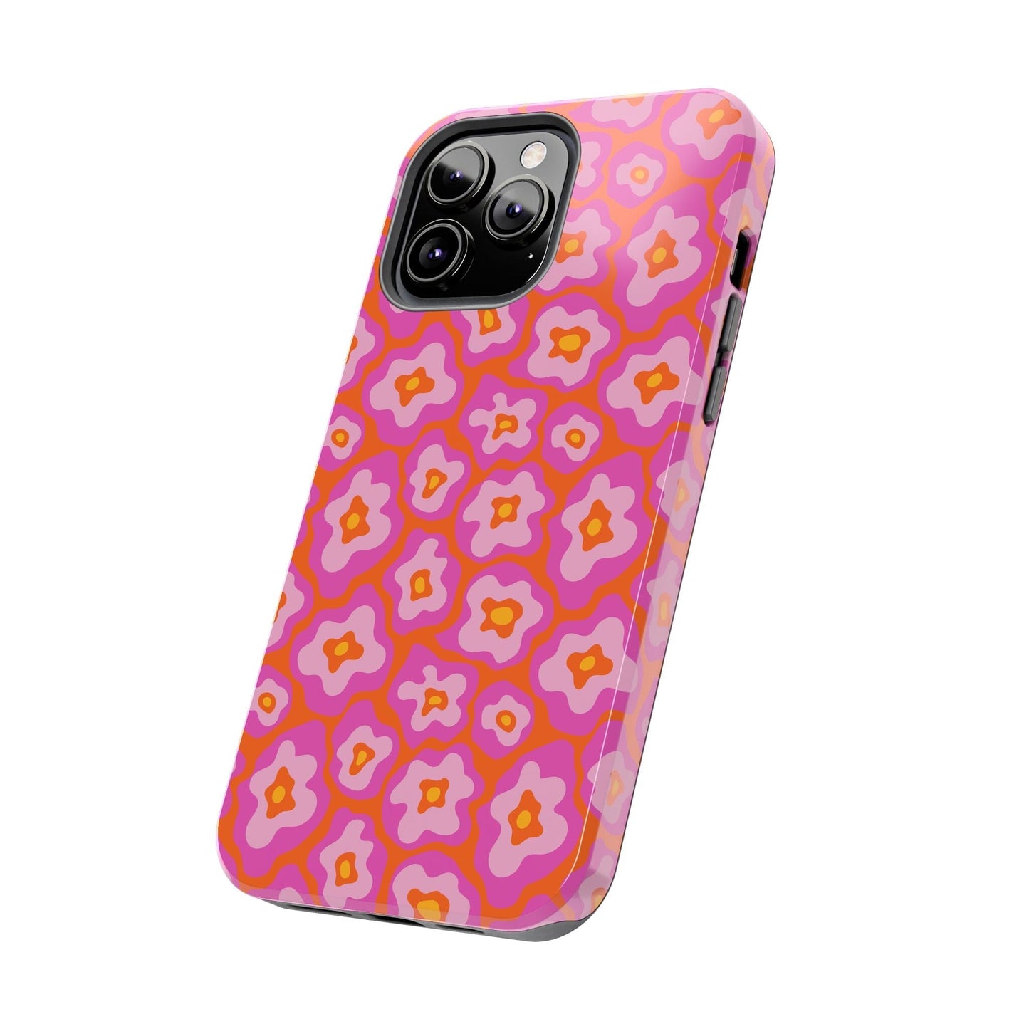 Abstract Pink Floral Phone Case • Tough Phone Case Designed to fit most iPhone and Samsung Phones Phone Case Printify