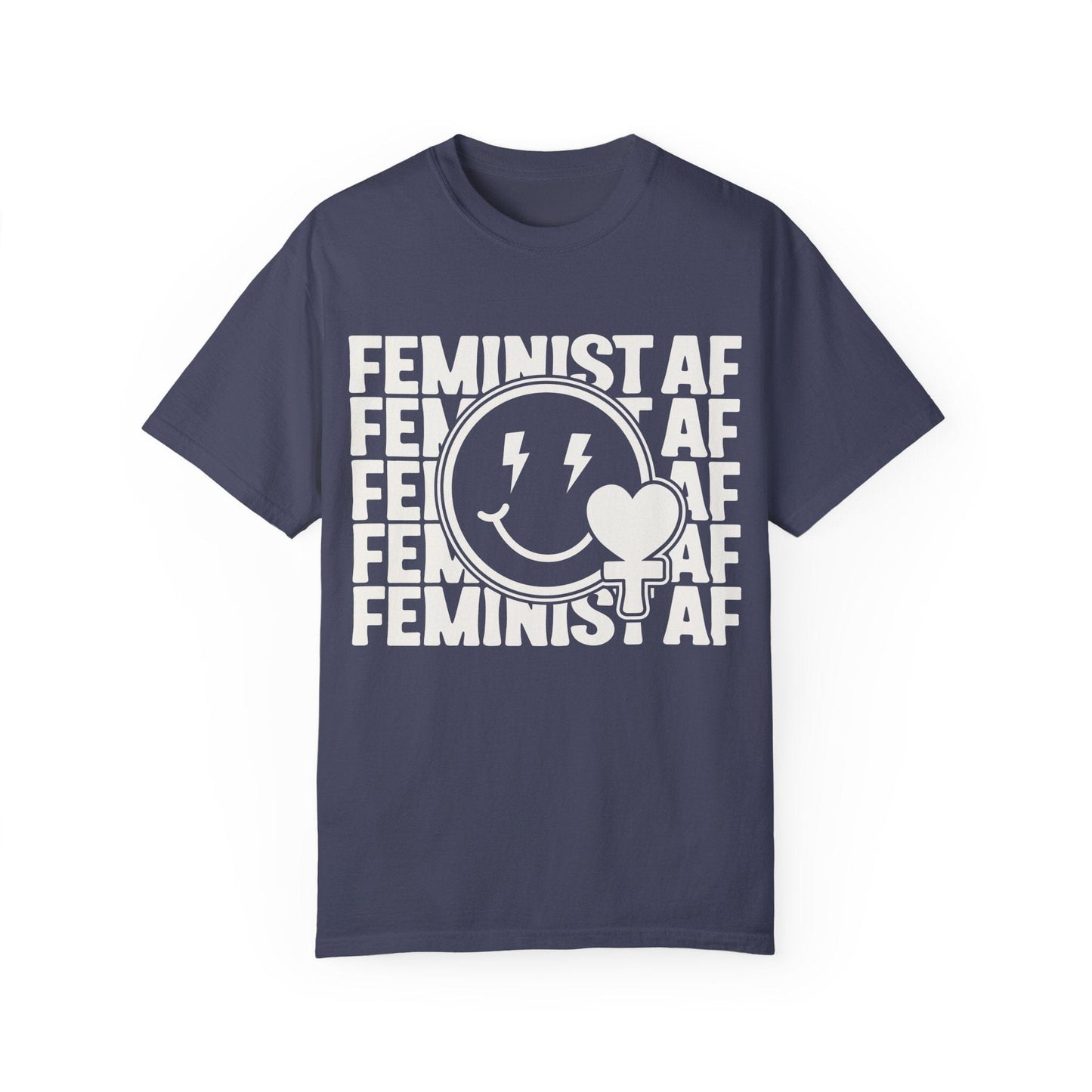 Feminist Shirt, Feminist AF Social Justice Shirts T-Shirt Printify Denim S