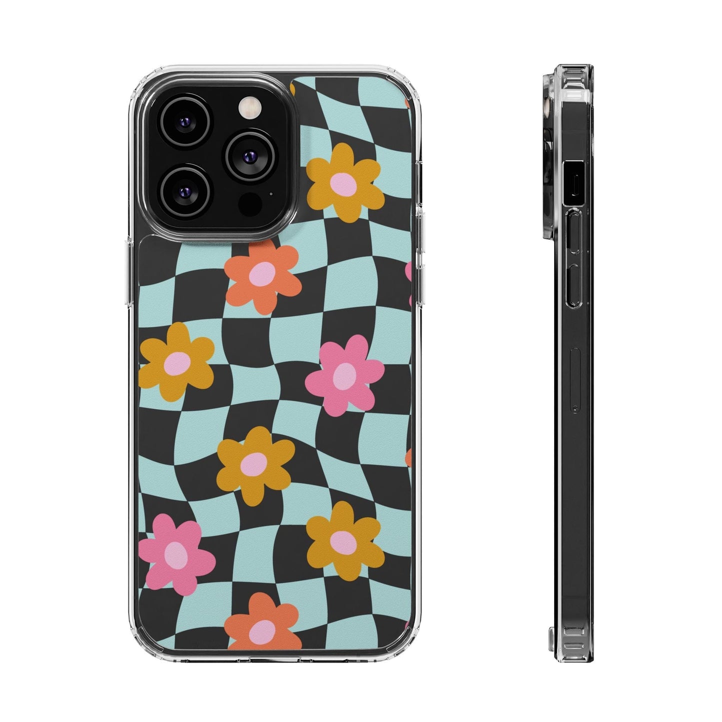Cute Coconut Girl iPhone Cases • Colorful Floral Clear Phone Case Designed to fit Most iPhone and Samsung Models Phone Case Printify iPhone 14 Pro Max Without gift packaging