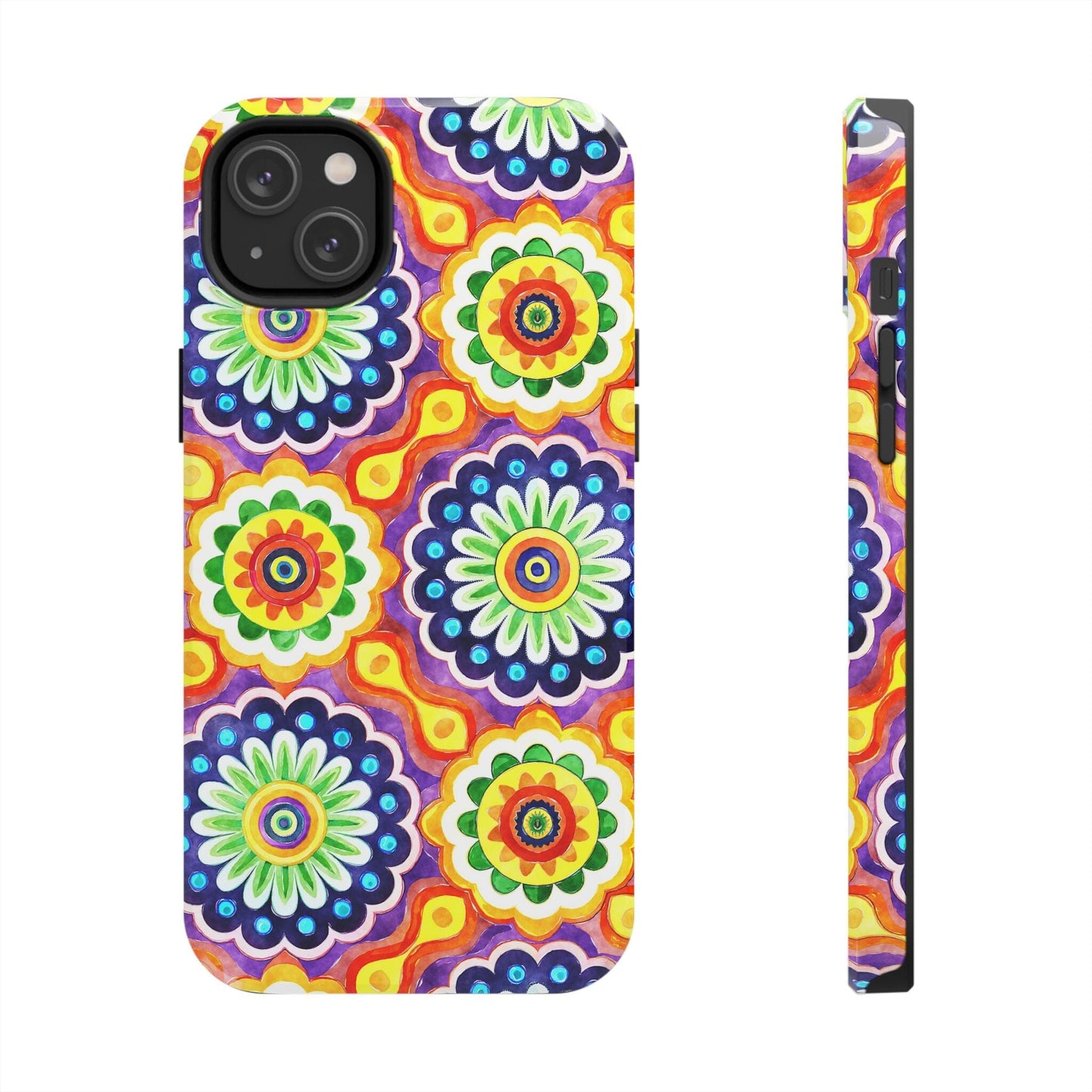 Rainbow Mandala Phone Case • Designed to Fit Most iPhone and Samsung Models Phone Case Printify iPhone 14 Plus
