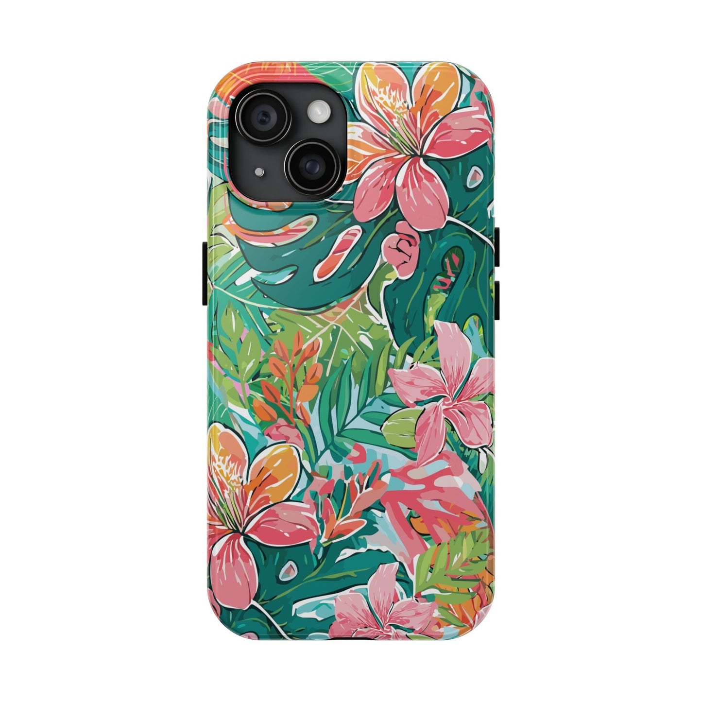 Tropical Brights Floral iPhone 16 Phone Cases • Designed to fit most iPhone and Samsung Models Phone Case Printify iPhone 15
