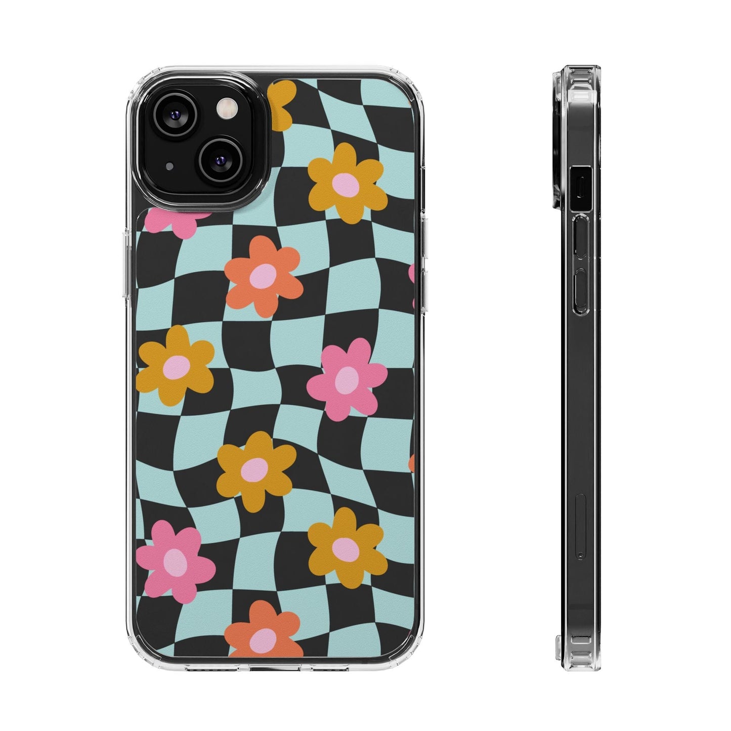 Cute Coconut Girl iPhone Cases • Colorful Floral Clear Phone Case Designed to fit Most iPhone and Samsung Models Phone Case Printify iPhone 14 Plus Without gift packaging