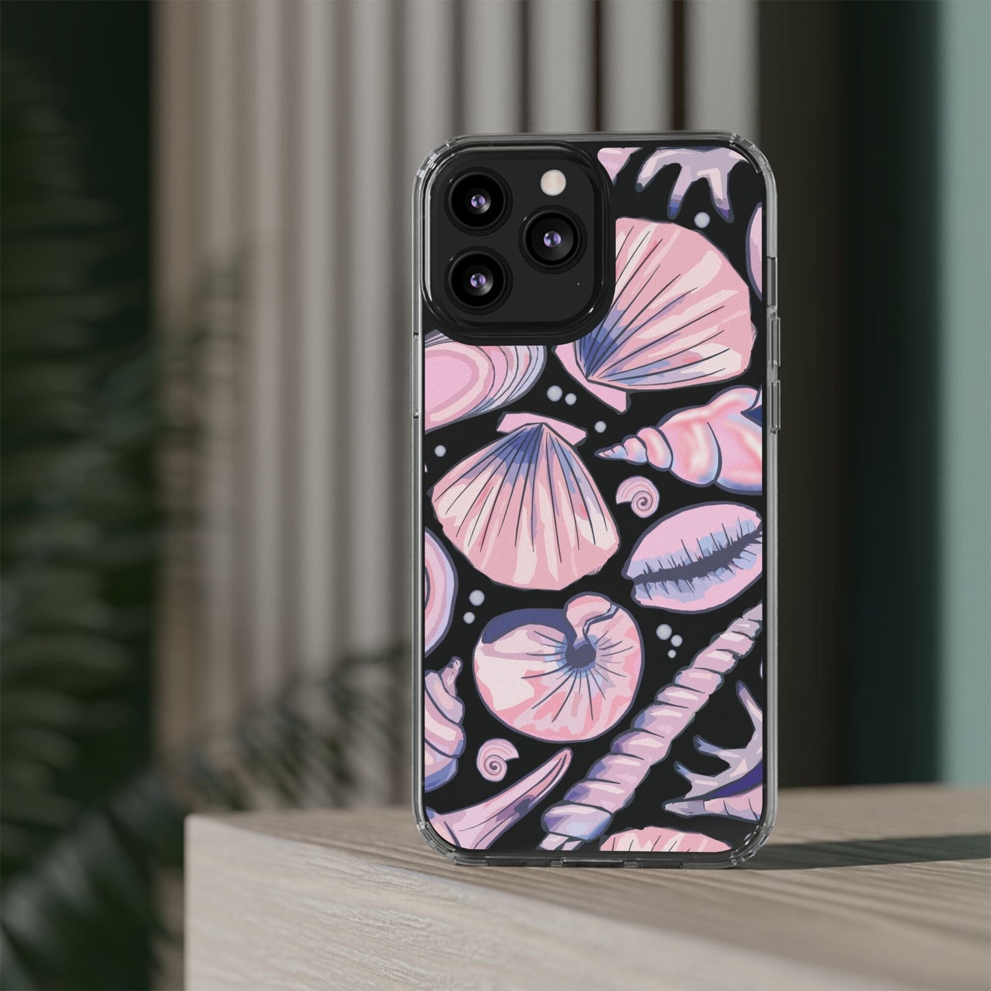 Ocean-Inspired Clear Phone Case, Coastal Aesthetic, Shells Pattern, Summer Vibes iPhone 16 Pro Case, iPhone 15, iPhone 14, Samsung Galaxy Phone Case Printify