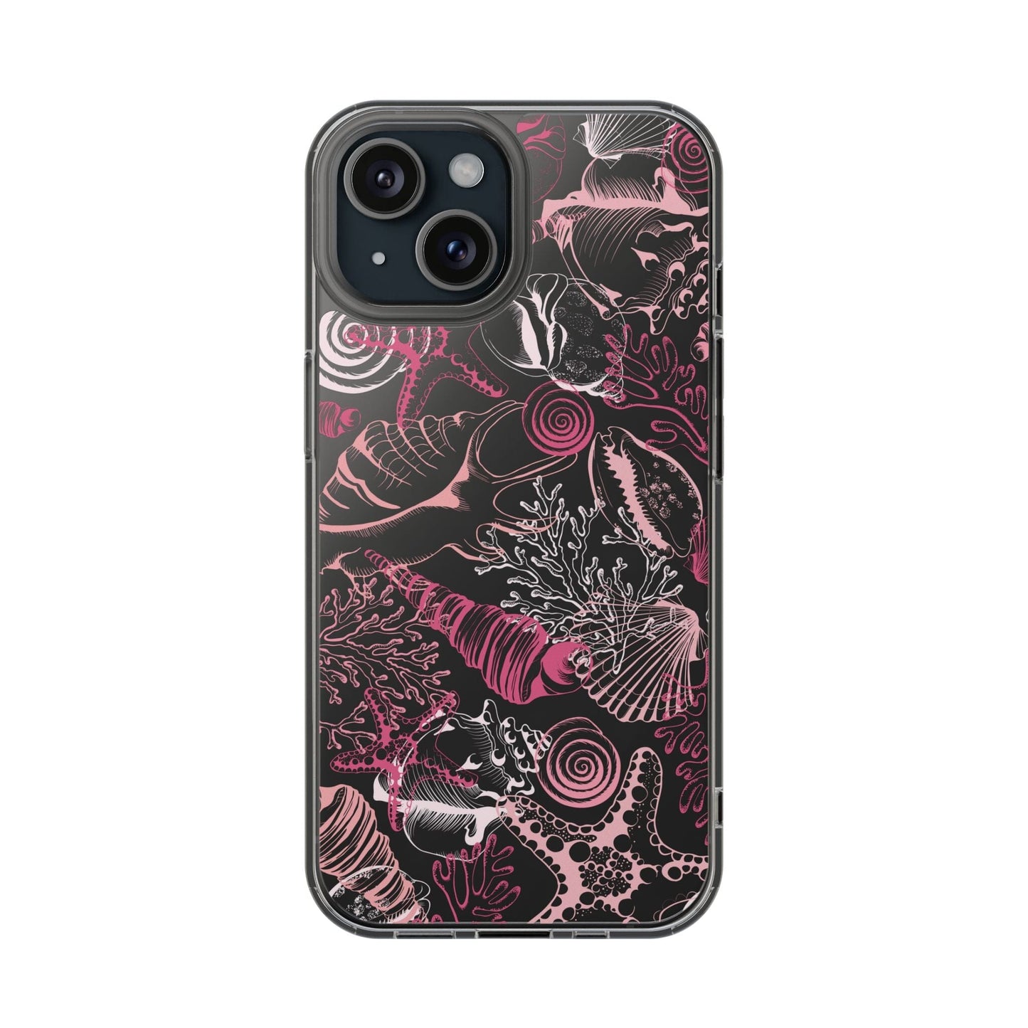 Pink Seashells Phone Case, Clear Summer Phone Cases Compatible with most iPhone and Samsung Galaxy Models Phone Case Printify iPhone 15