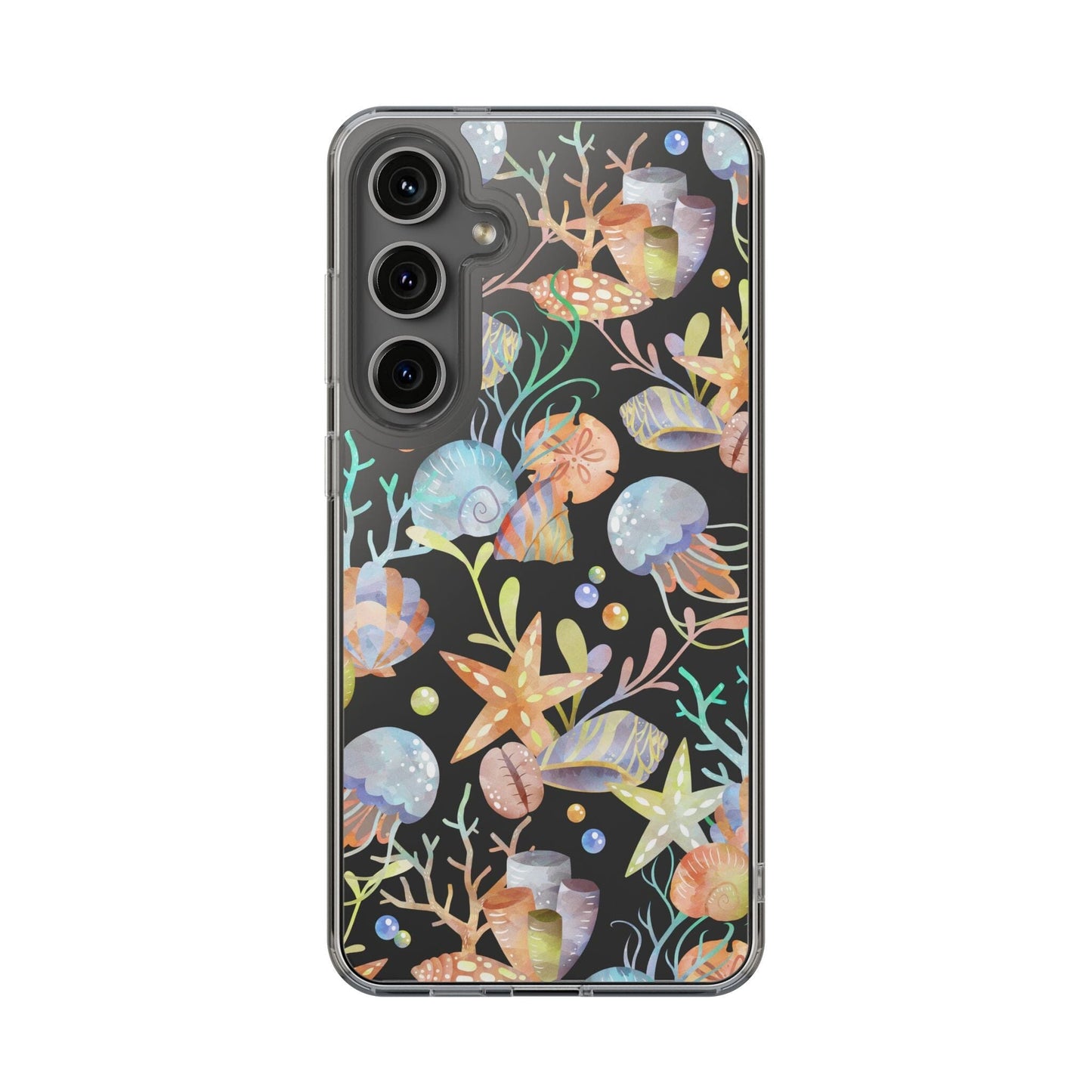 Seashell Phone Case, Beach Phone Case, Clear Phone Cases, Ocean Inspired Style, Beachy Summer Vibes iPhone 11-14 And Samsung Galaxy Cases Phone Case Printify Samsung Galaxy S24 Plus Without gift packaging