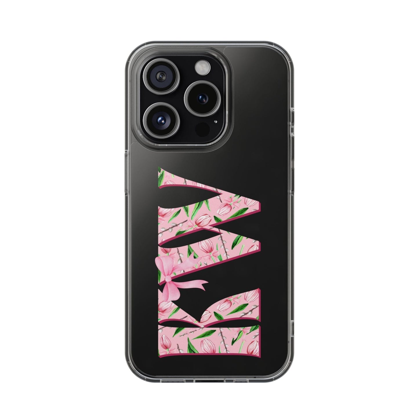 Initials iPhone 16 Pro Case, Clear Phone Cases • Designed to fit Most iPhone and Samsung Phones Phone Case Printify iPhone 15 Pro Without gift packaging