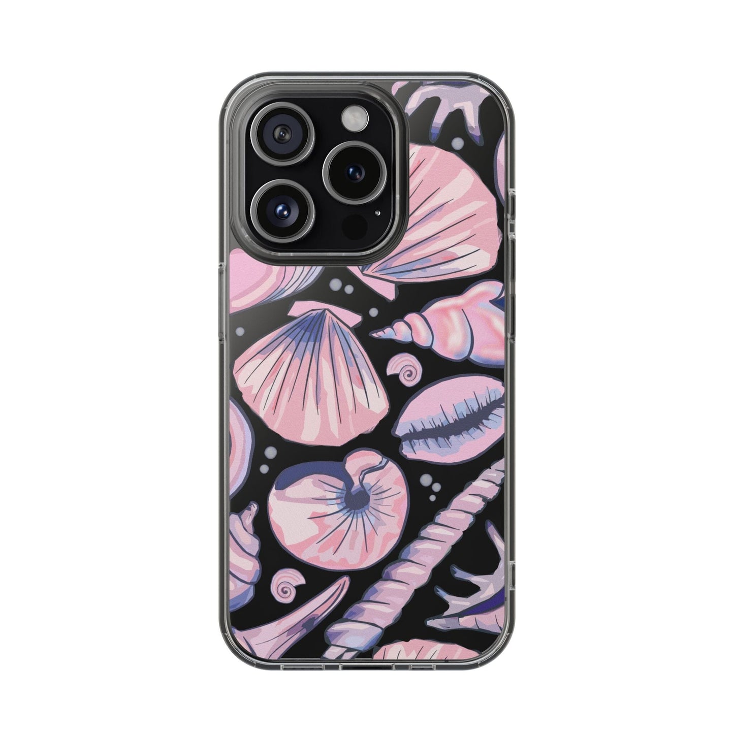 Ocean-Inspired Clear Phone Case, Coastal Aesthetic, Shells Pattern, Summer Vibes iPhone 16 Pro Case, iPhone 15, iPhone 14, Samsung Galaxy Phone Case Printify iPhone 15 Pro Without gift packaging