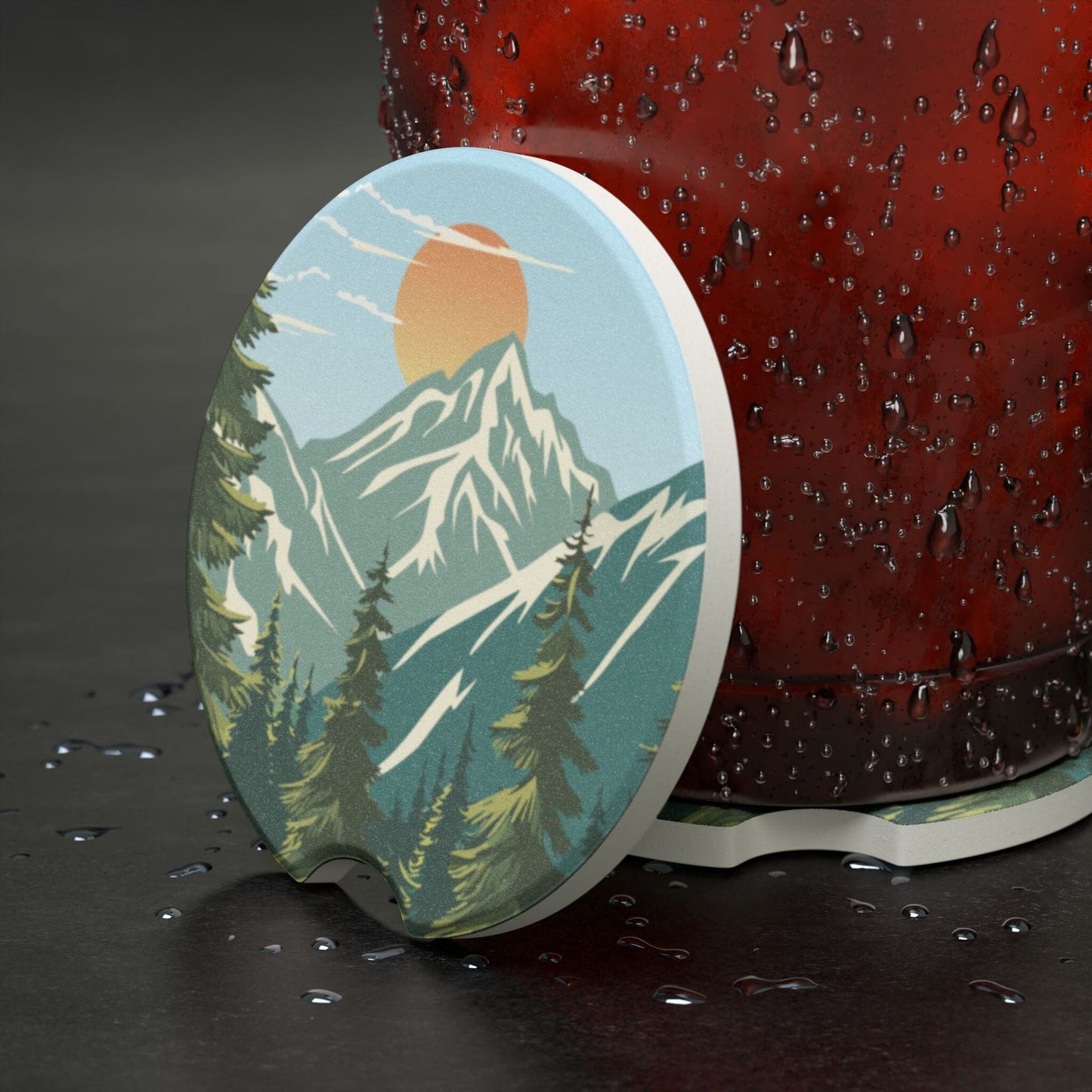 National Park Car Coasters Adventure Gifts for Hikers • Cute Car Accessories Home Decor Printify