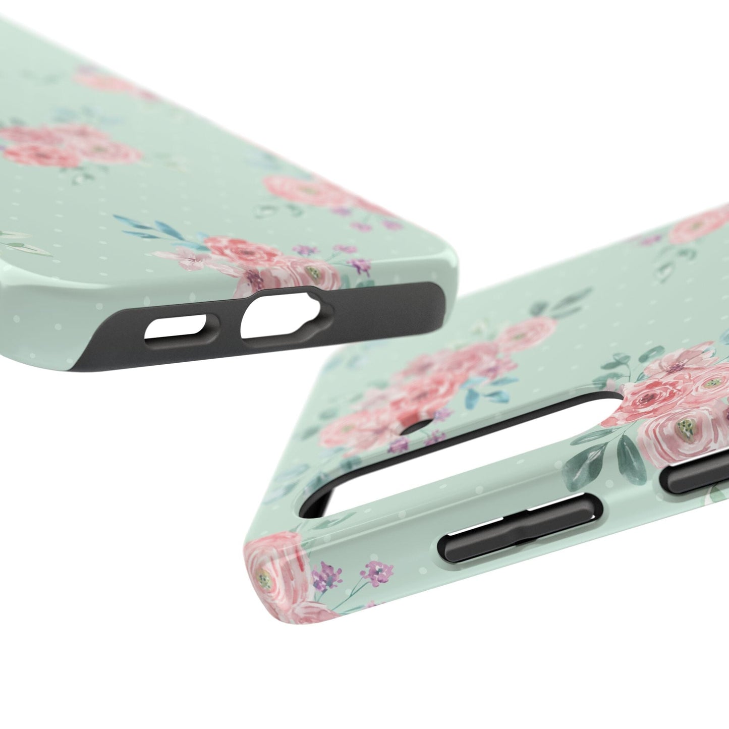 Green Floral Phone Case, Summer Flower Phonecases, Coquette Aesthetic iPhone Case for 15 14 13 12 Cell Phone Covers Phone Case Printify