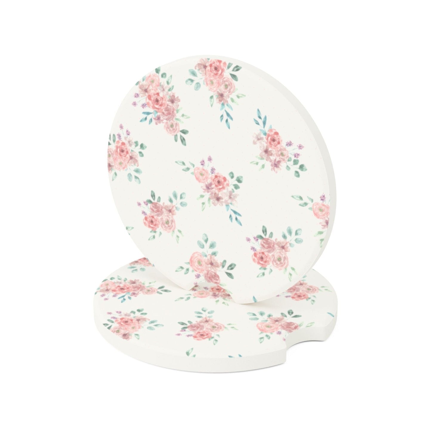 Coquette Floral Car Coasters, Grandmacore Aesthetic • Cute Car Accessories Home Decor Printify 2.6'' × 2.6" 2pcs