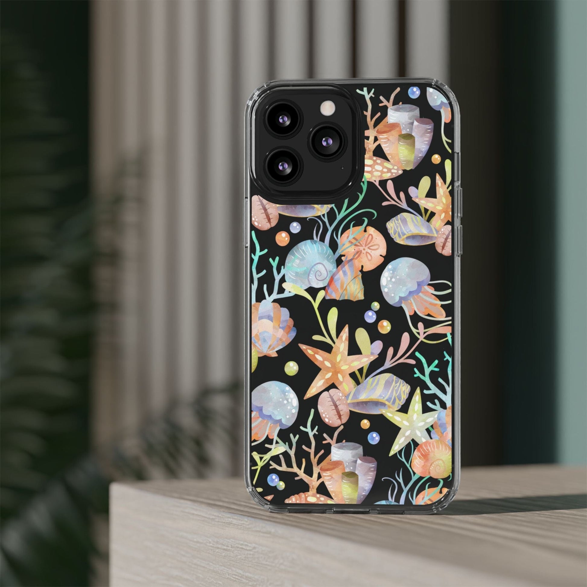 Seashell Phone Case, Beach Phone Case, Clear Phone Cases, Ocean Inspired Style, Beachy Summer Vibes iPhone 11-14 And Samsung Galaxy Cases Phone Case Printify