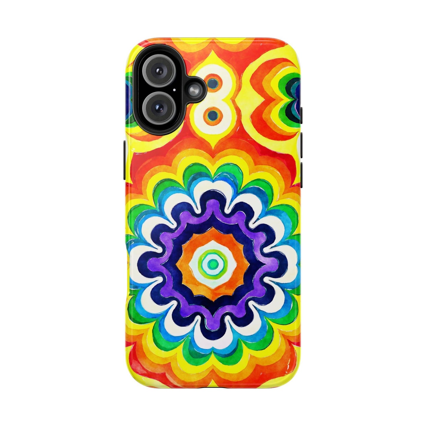 Vibrant Mandala Phone Case • Designed to Fit Most iPhone and Samsung Models Phone Case Printify iPhone 16 Plus