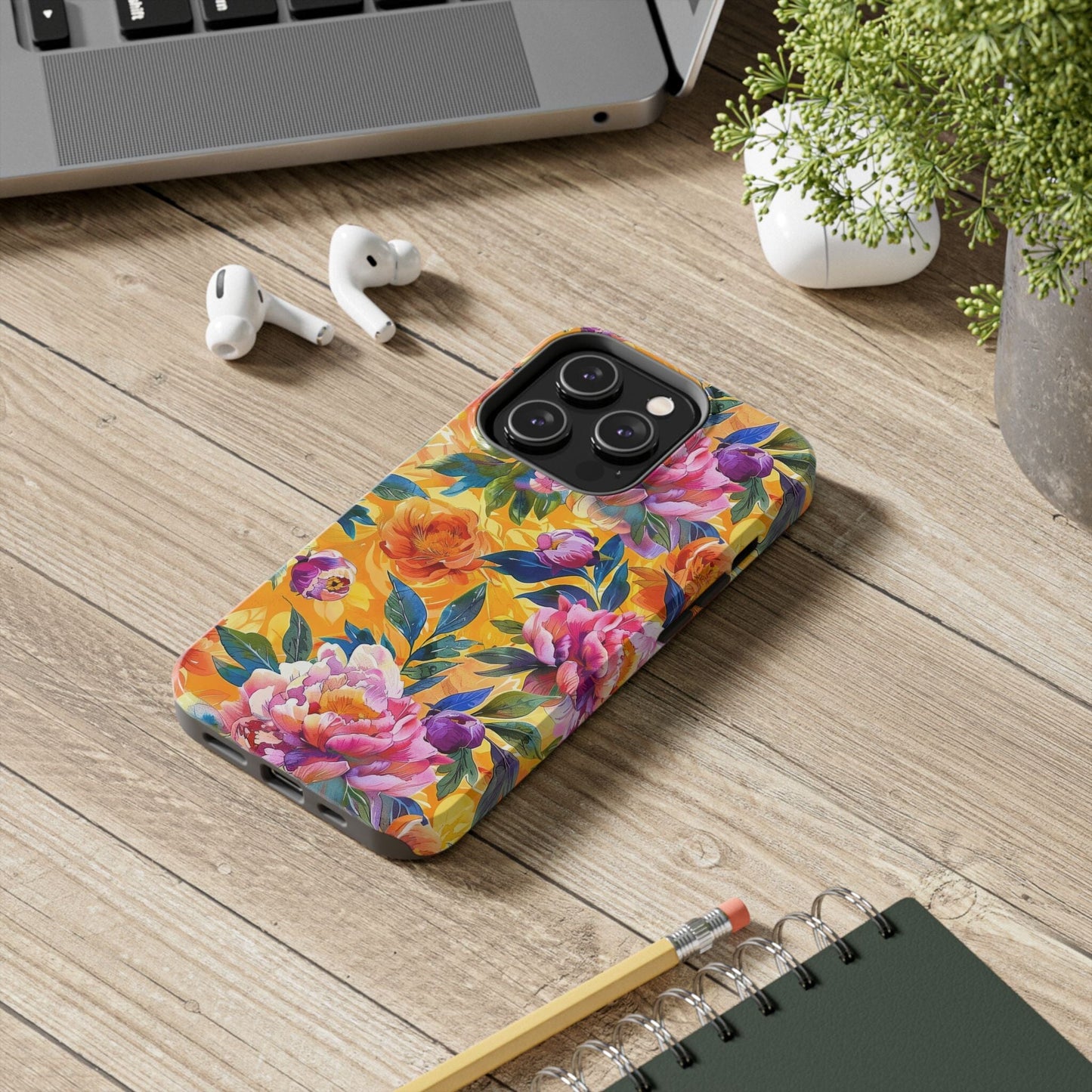 Spring Flowers Tough Phone Case - Designed to fit Most iPhone and Samsung Models Phone Case Printify iPhone 14 Pro