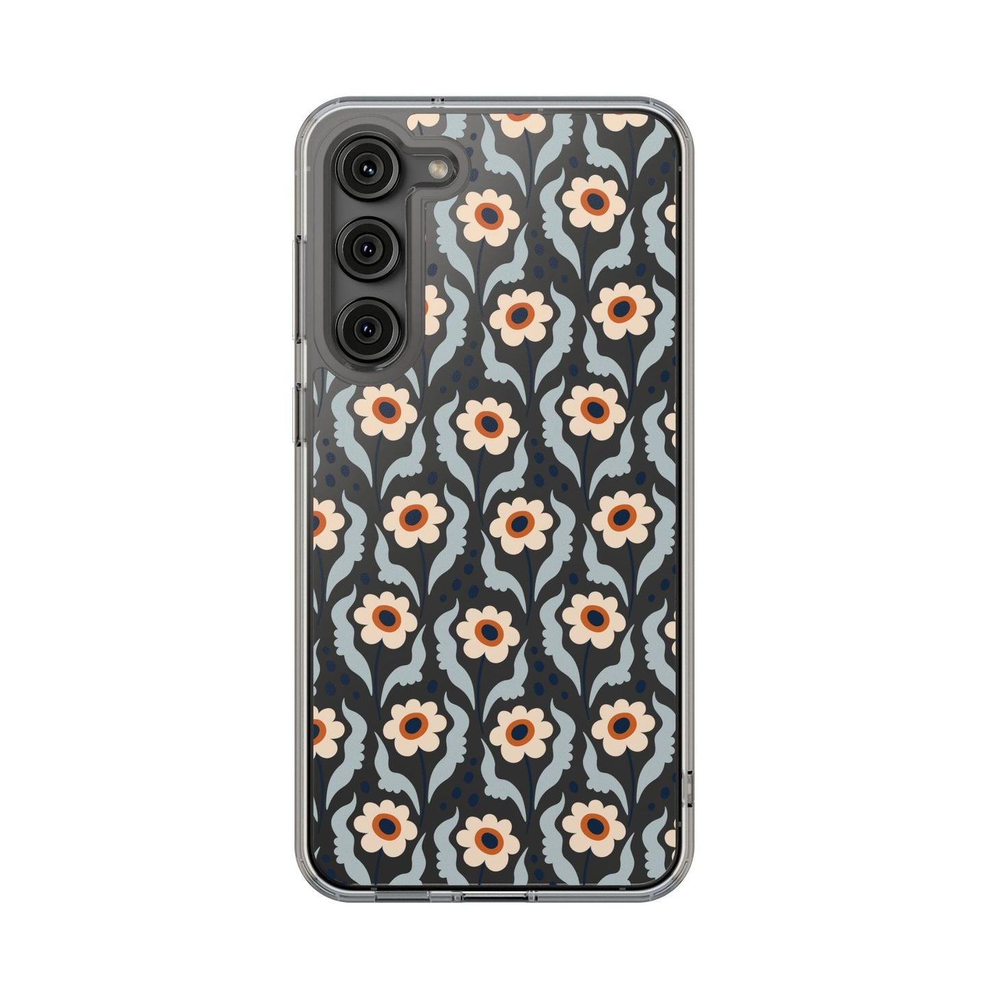 Retro Daisies Clear Phone Case • Designed to fit Most iPhone and Samsung Phones Phone Case Printify Samsung Galaxy S23 Plus Without gift packaging