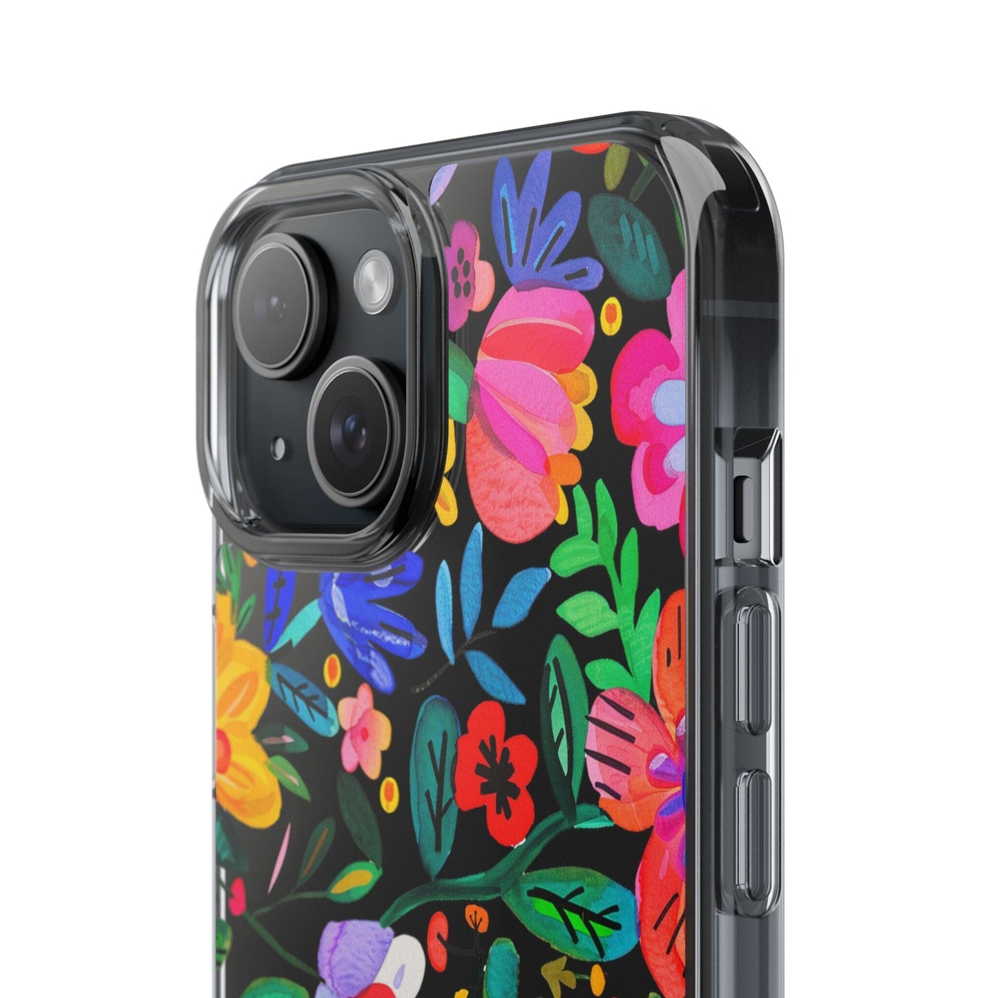 Folk Art Flowers Clear Phone Cases • Summer Floral Phone Case Designed to fit most iPhone and Samsung Phones Phone Case Printify