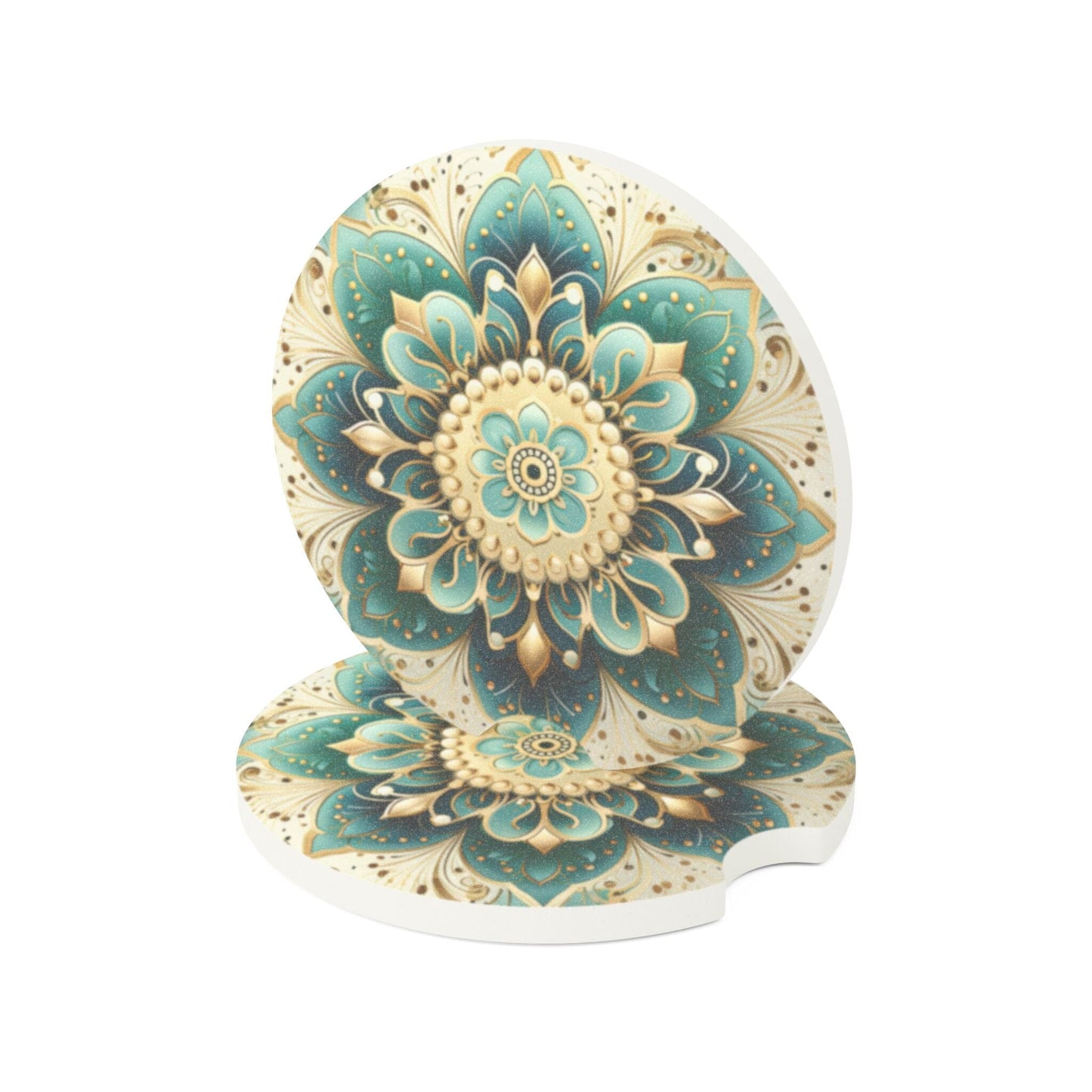 Mandala Car Coaster, Zen Cup Holder Coaster • Cute Car Accessories Home Decor Printify