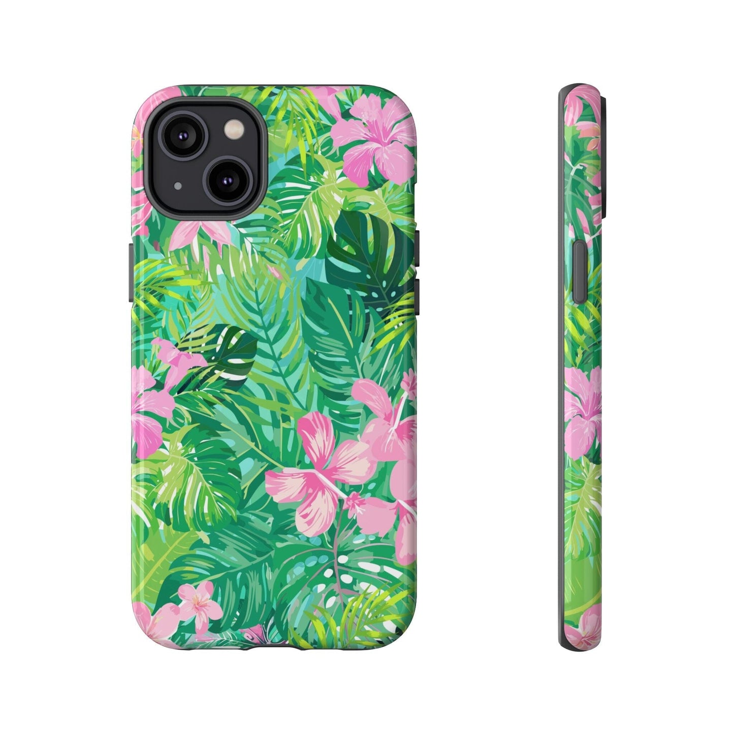 Tropical Pink Phone Case • Designed to Fit Most iPhone, Samsung and Google Models Phone Case Printify iPhone 14 Plus Glossy