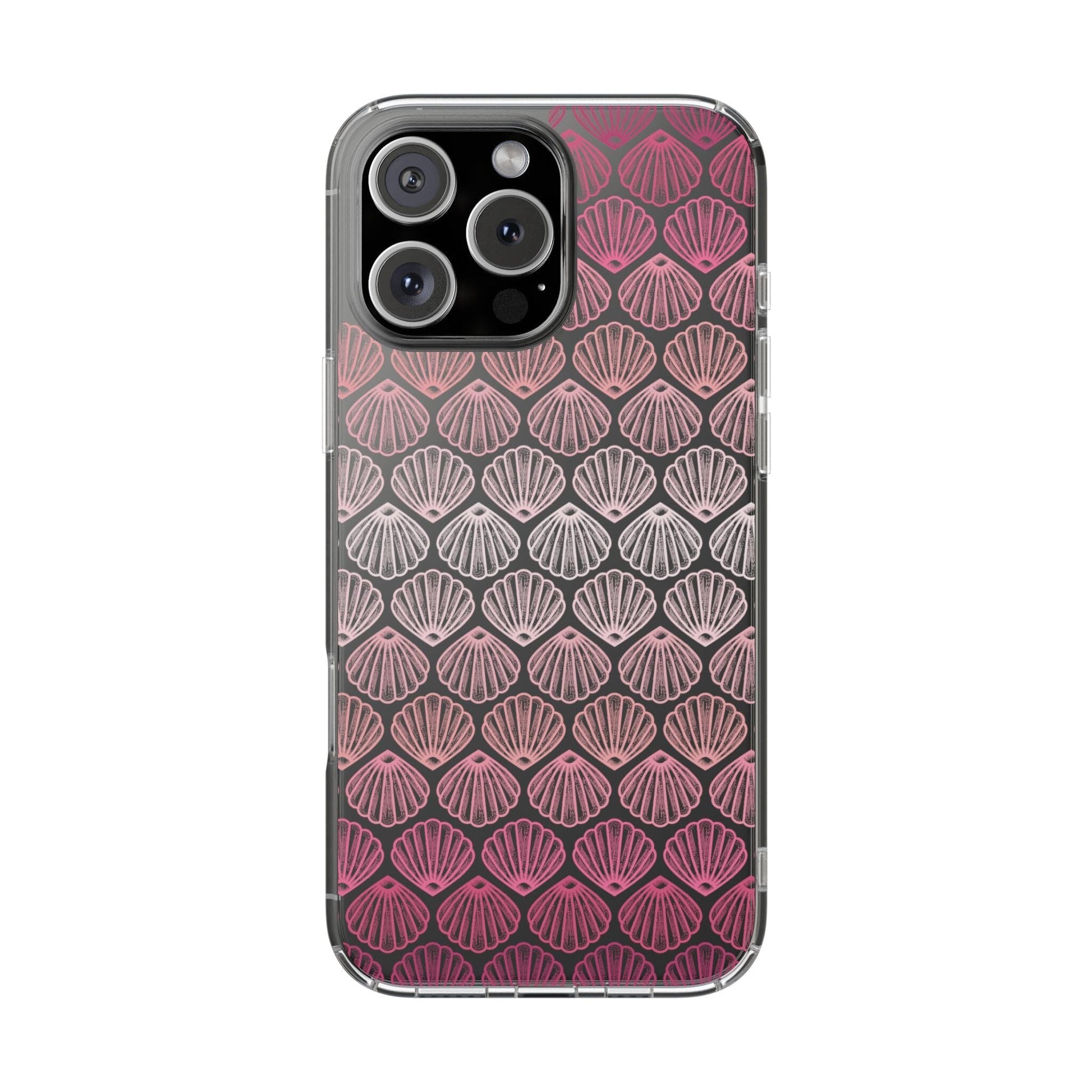 Coconut Girl iPhone 16 Clear Phone Case, Pink Seashell Design, Beachy Summer Vibes Aesthetic, iPhone 15, iPhone 14 13, Samsung Galaxy Phone Case Printify iPhone 16 Pro Max Without gift packaging