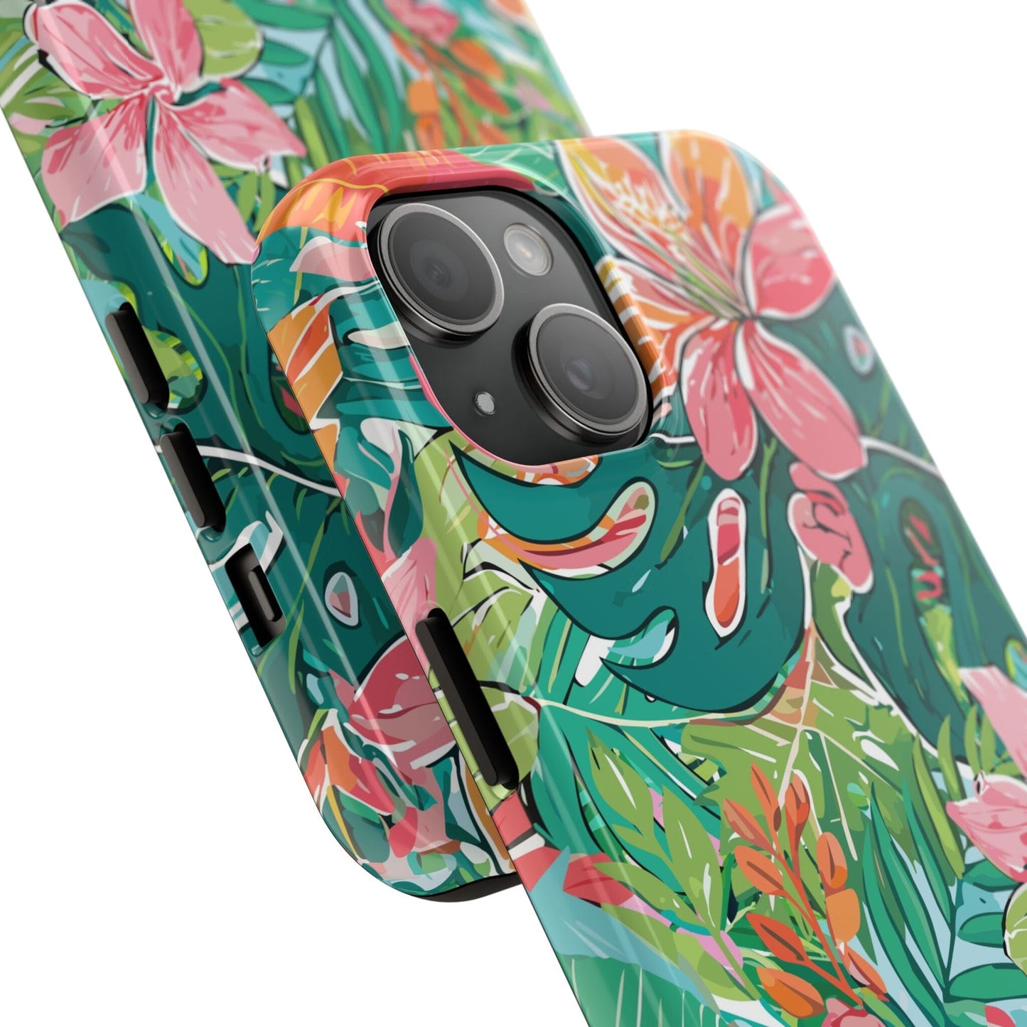 Tropical Brights Floral iPhone 16 Phone Cases • Designed to fit most iPhone and Samsung Models Phone Case Printify