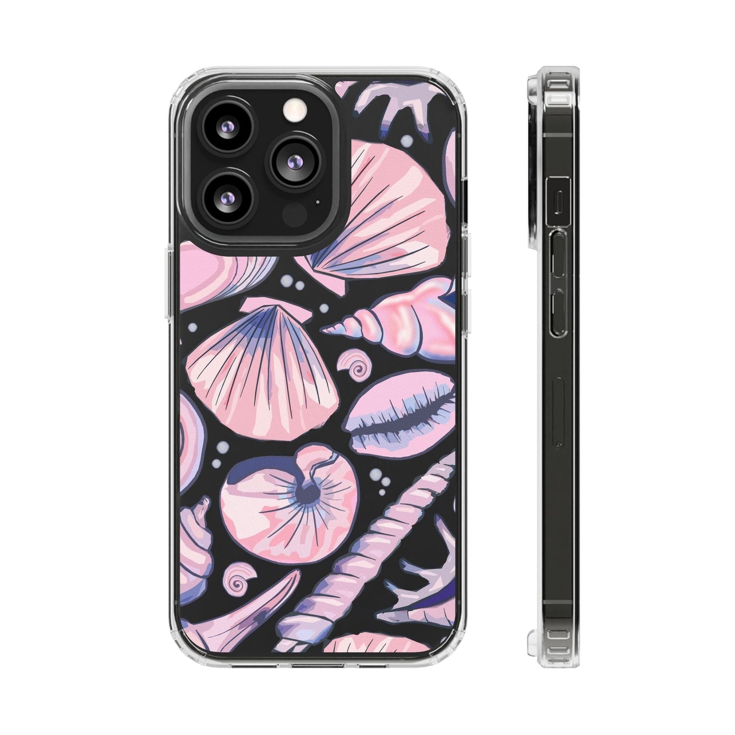 Ocean-Inspired Clear Phone Case, Coastal Aesthetic, Shells Pattern, Summer Vibes iPhone 16 Pro Case, iPhone 15, iPhone 14, Samsung Galaxy Phone Case Printify iPhone 13 Pro Without gift packaging