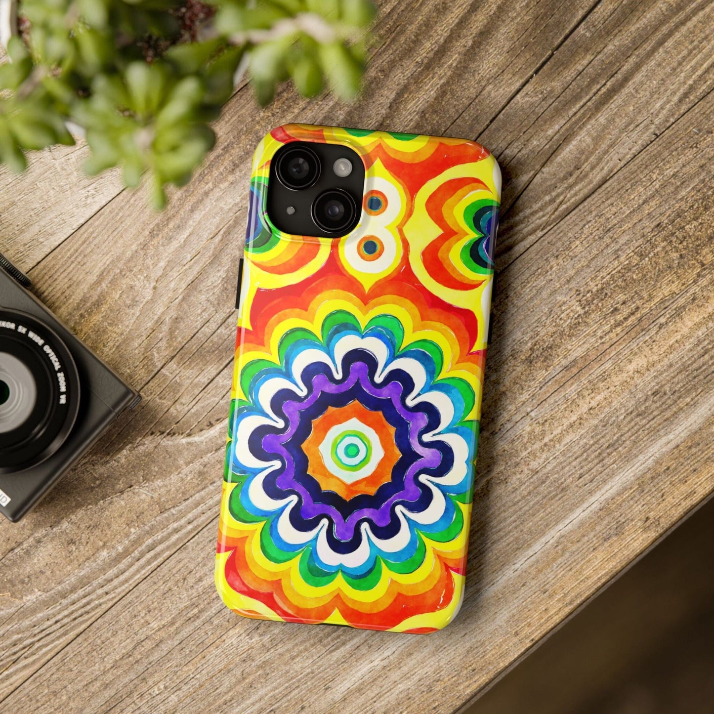 Vibrant Mandala Phone Case • Designed to Fit Most iPhone and Samsung Models Phone Case Printify
