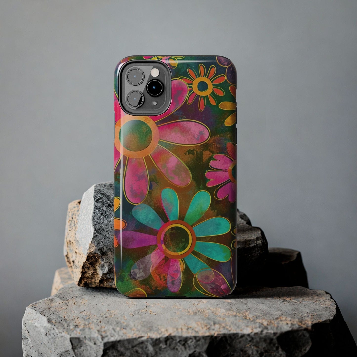 70s Retro Daisy Phone Case • Impact Resistant Cases Designed to fit Most iPhone and Samsung Phones Phone Case Printify