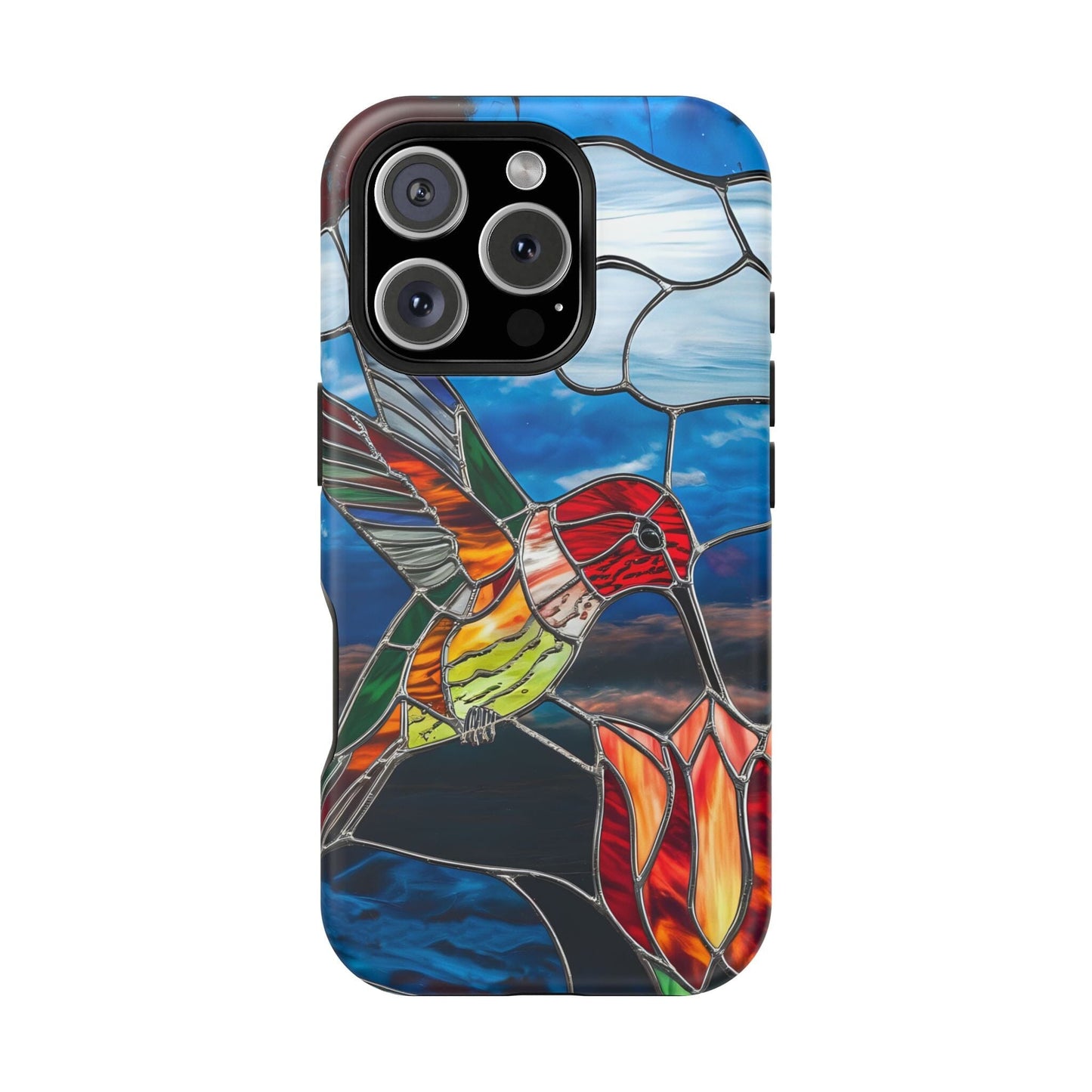 Stained Glass Humming Bird Phone Case, Tough Phonecase designed to fit iPhone and Galaxy Bird Lover Gifts Phone Case Printify