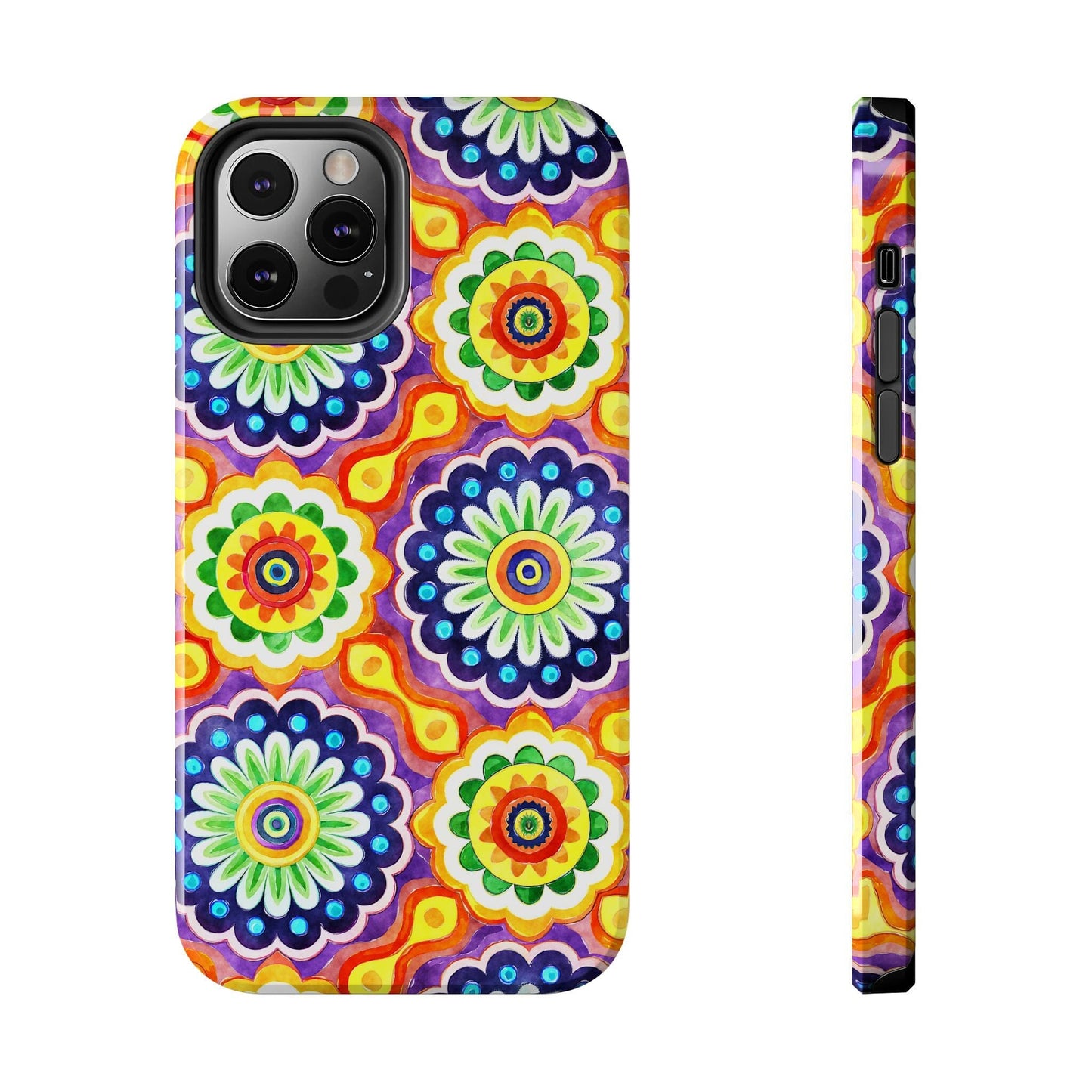 Rainbow Mandala Phone Case • Designed to Fit Most iPhone and Samsung Models Phone Case Printify iPhone 12 Pro