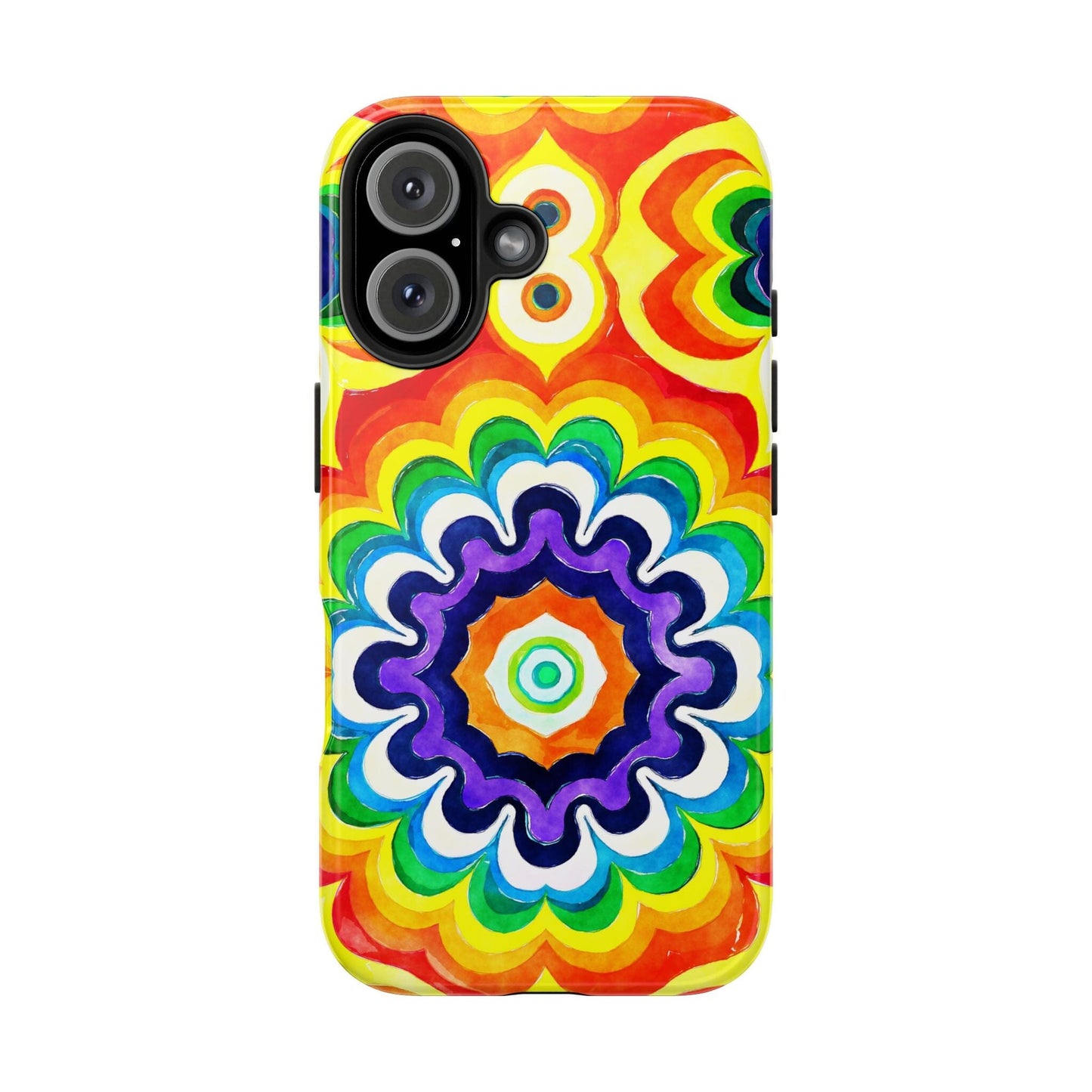 Vibrant Mandala Phone Case • Designed to Fit Most iPhone and Samsung Models Phone Case Printify iPhone 16