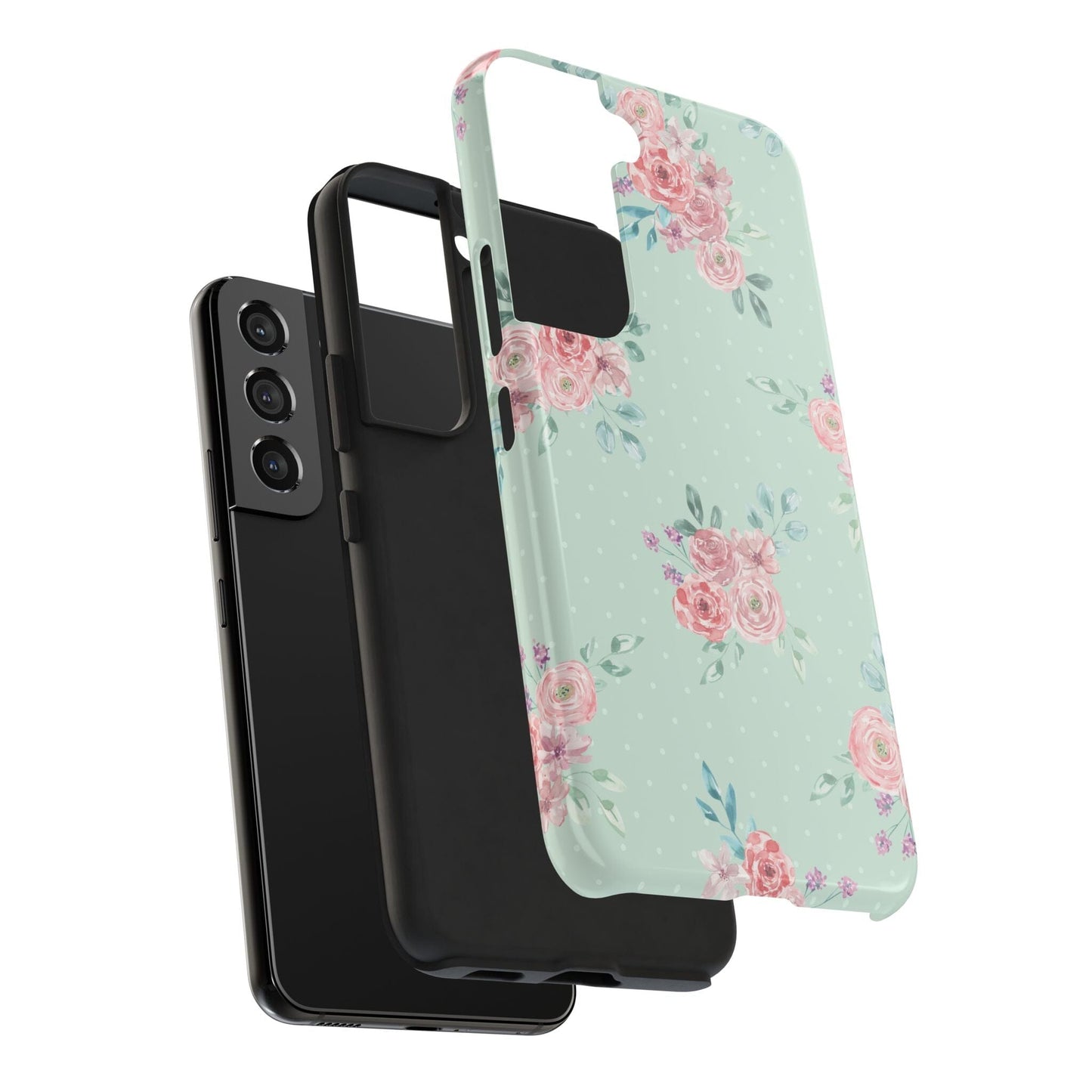 Green Floral Phone Case, Summer Flower Phonecases, Coquette Aesthetic iPhone Case for 15 14 13 12 Cell Phone Covers Phone Case Printify