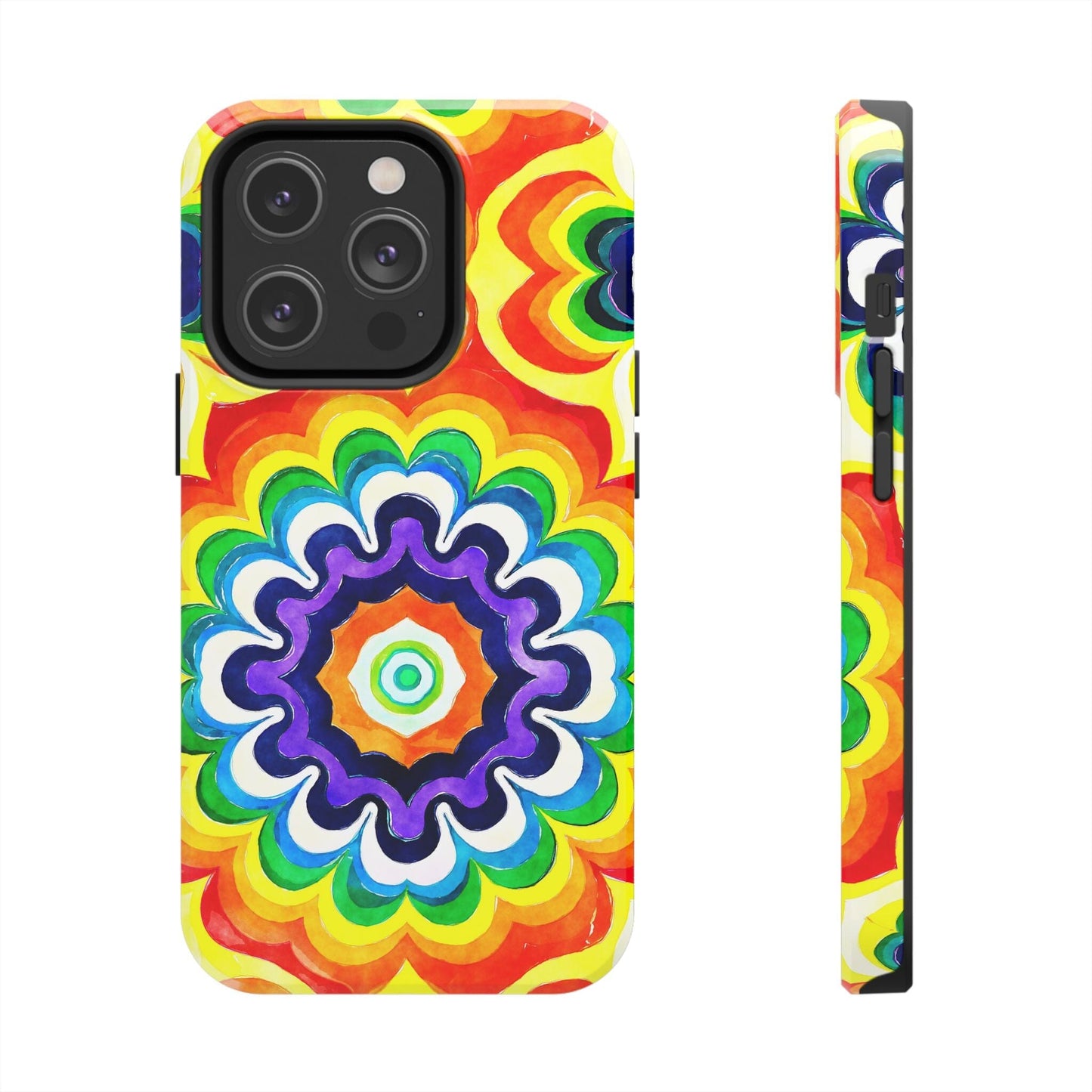 Vibrant Mandala Phone Case • Designed to Fit Most iPhone and Samsung Models Phone Case Printify iPhone 14 Pro