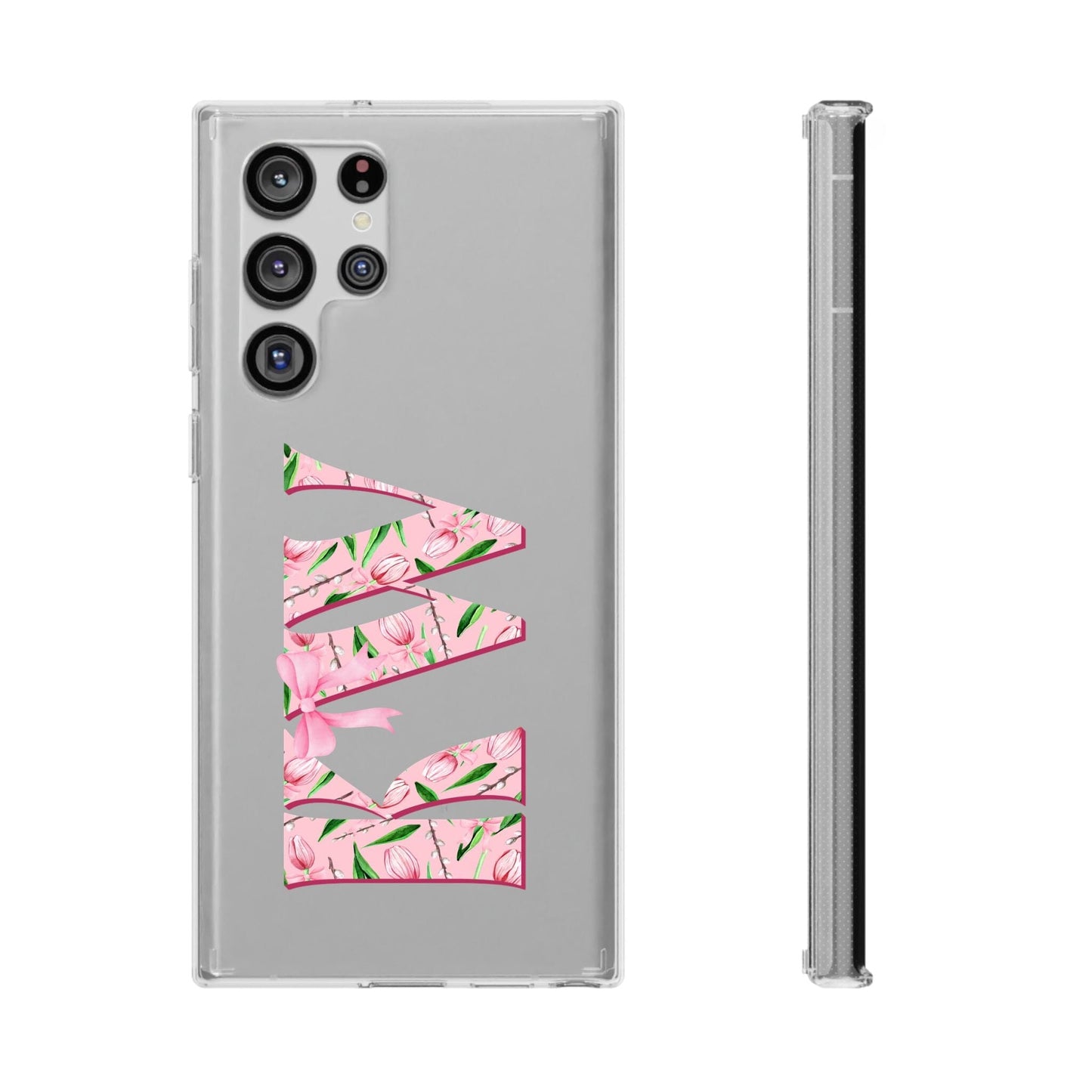 Initials iPhone 16 Pro Case, Clear Phone Cases • Designed to fit Most iPhone and Samsung Phones Phone Case Printify Samsung Galaxy S22 Ultra Without gift packaging