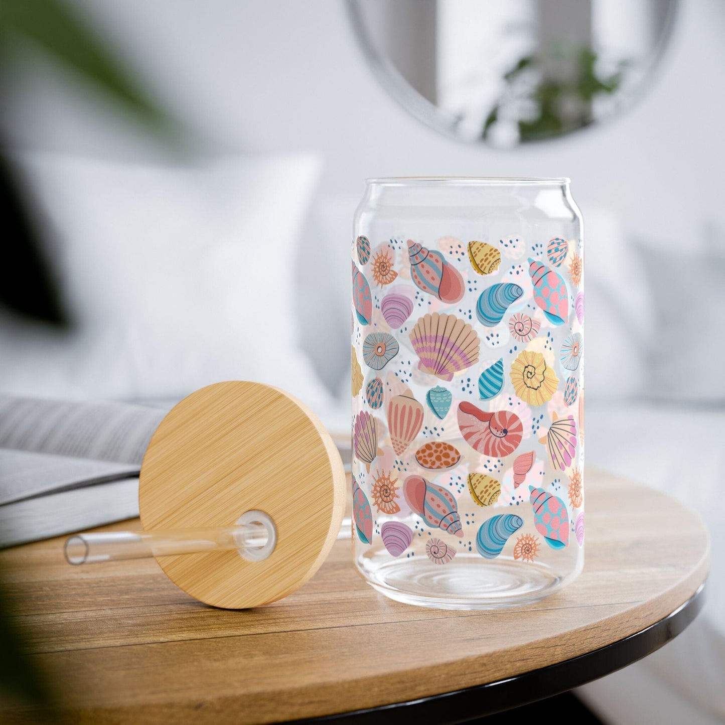Meet Me at the Beach Sipper Glass • Beach Wedding Favors, Cute Iced Coffee Cup Mug Printify