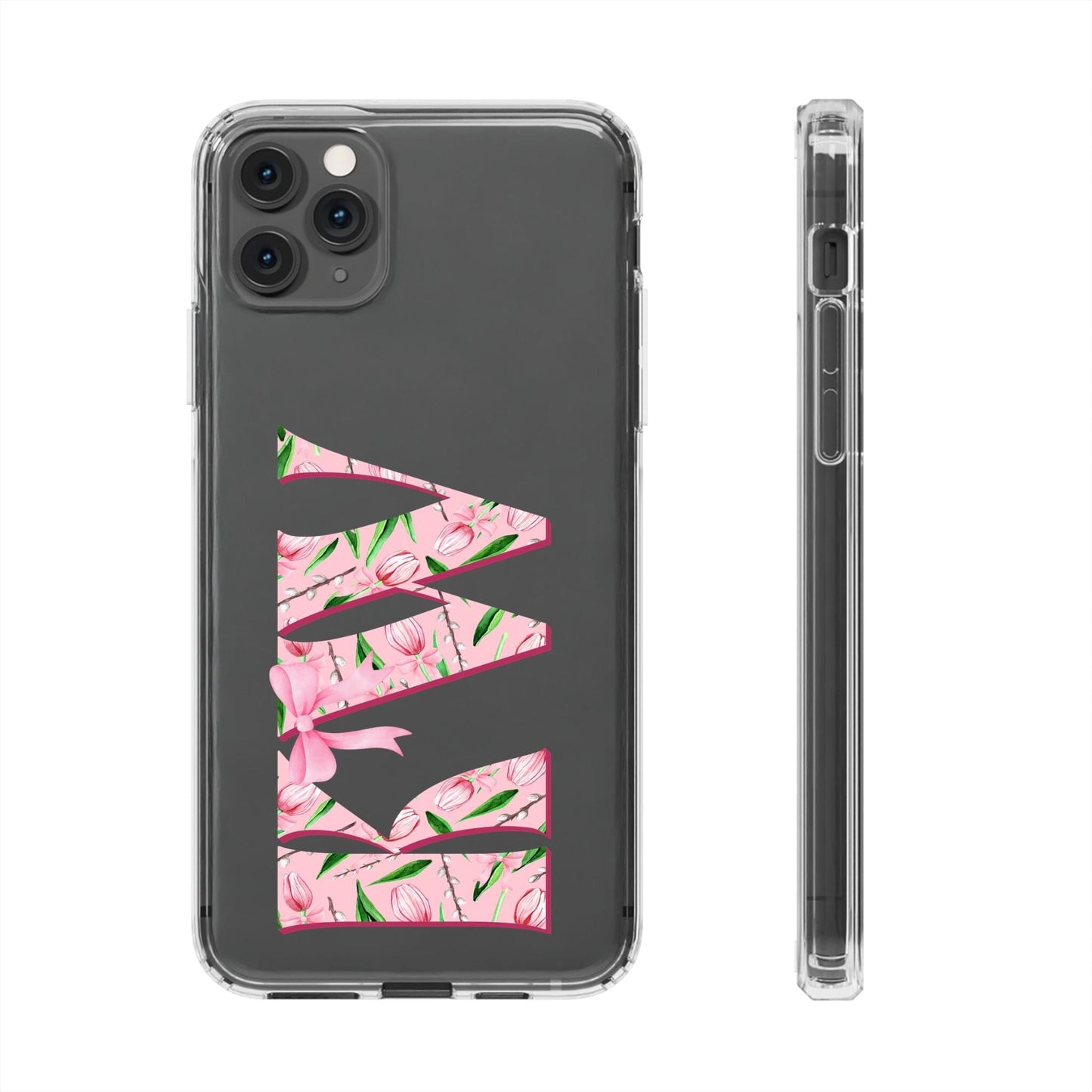 Initials iPhone 16 Pro Case, Clear Phone Cases • Designed to fit Most iPhone and Samsung Phones Phone Case Printify iPhone 11 Pro Max Without gift packaging